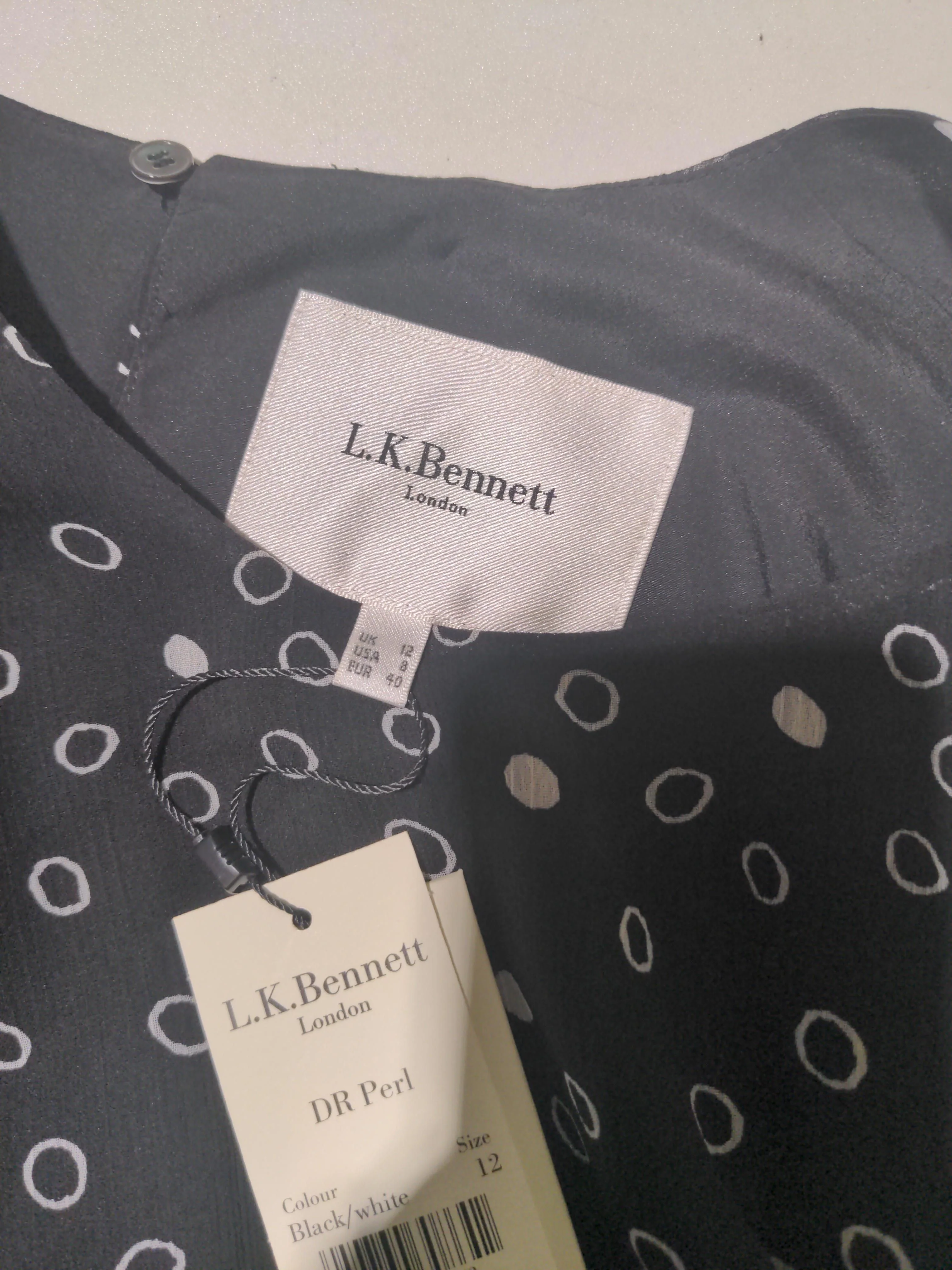 L.K. Bennett Shirt Mini Dress UK12 in Black - Image 5