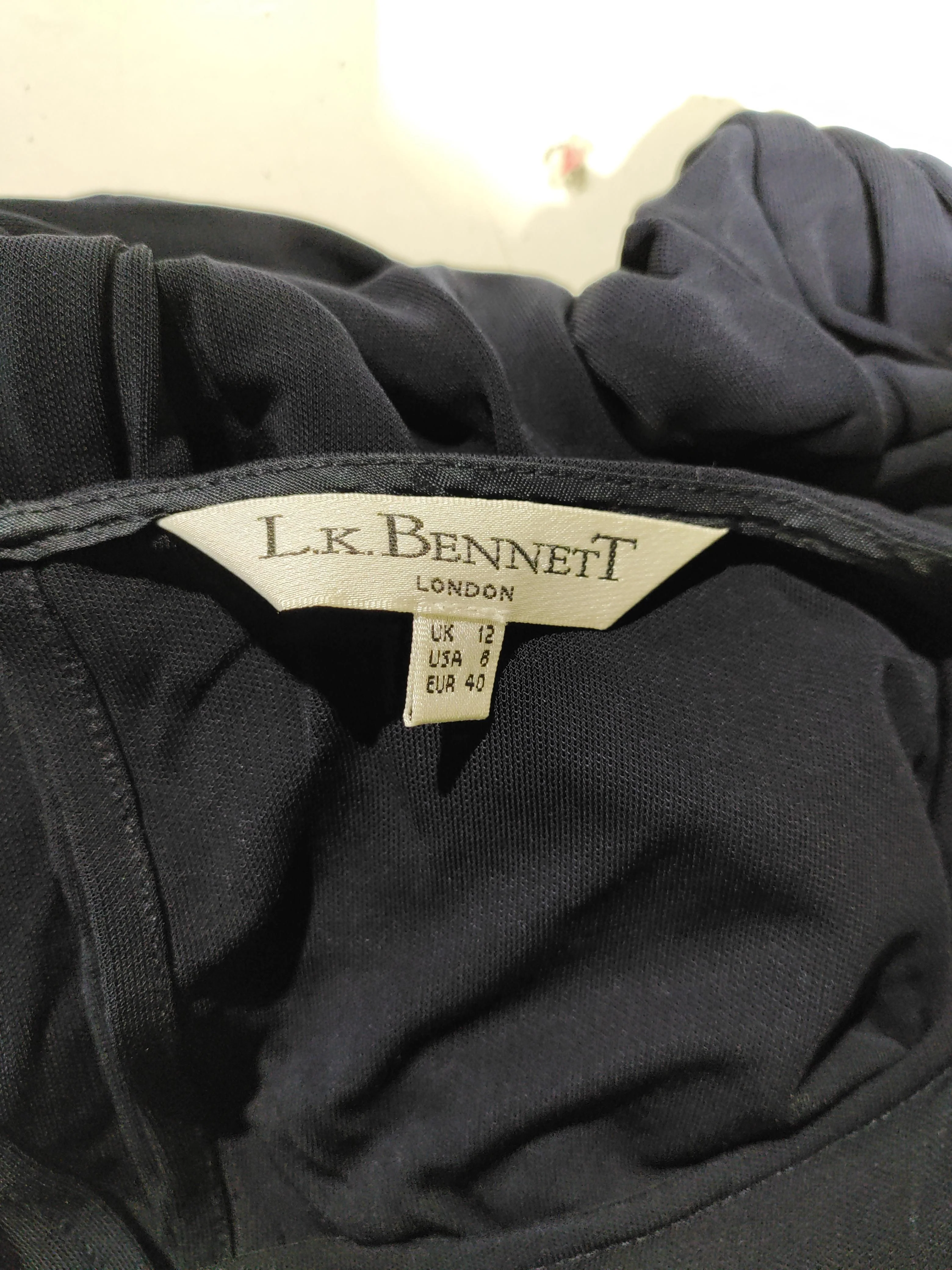 L.K. Bennett T-Shirt Mini Dress UK12 in Black - Image 5
