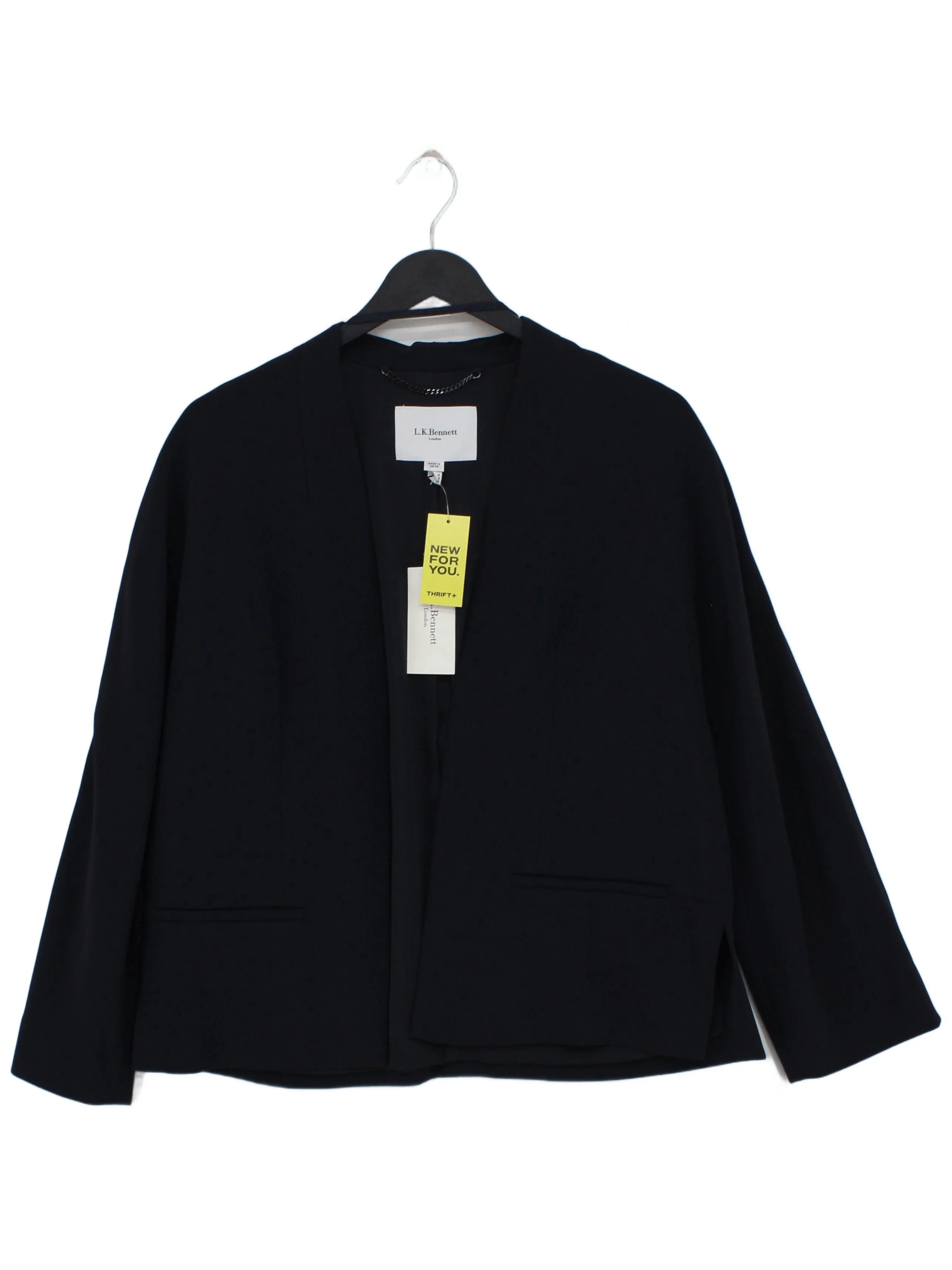 L.K. Bennett Women's Blazer UK 10 Blue Acetate with Polyester Overcoat