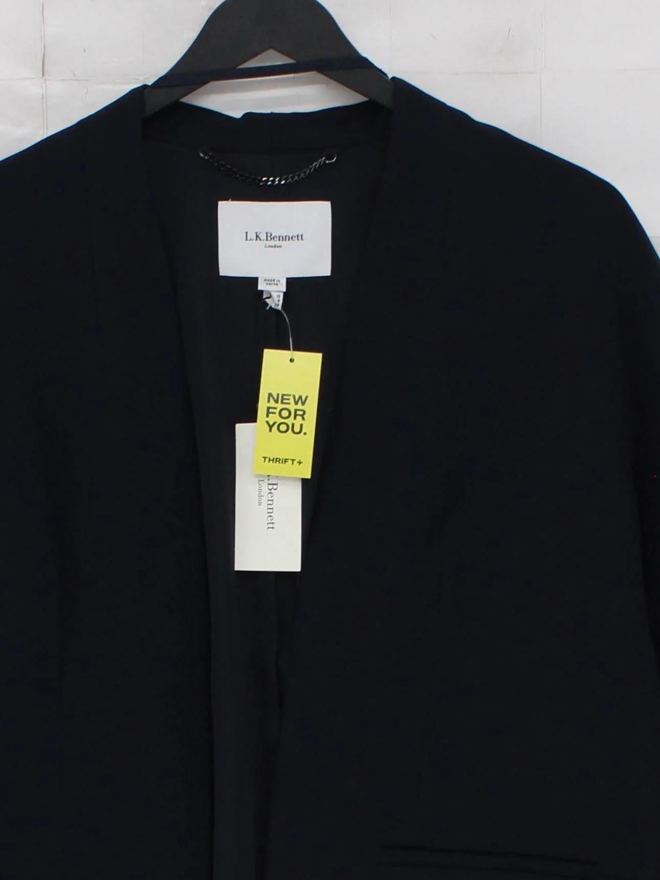 L.K. Bennett Women's Blazer UK 10 Blue Acetate with Polyester Overcoat - Image 3