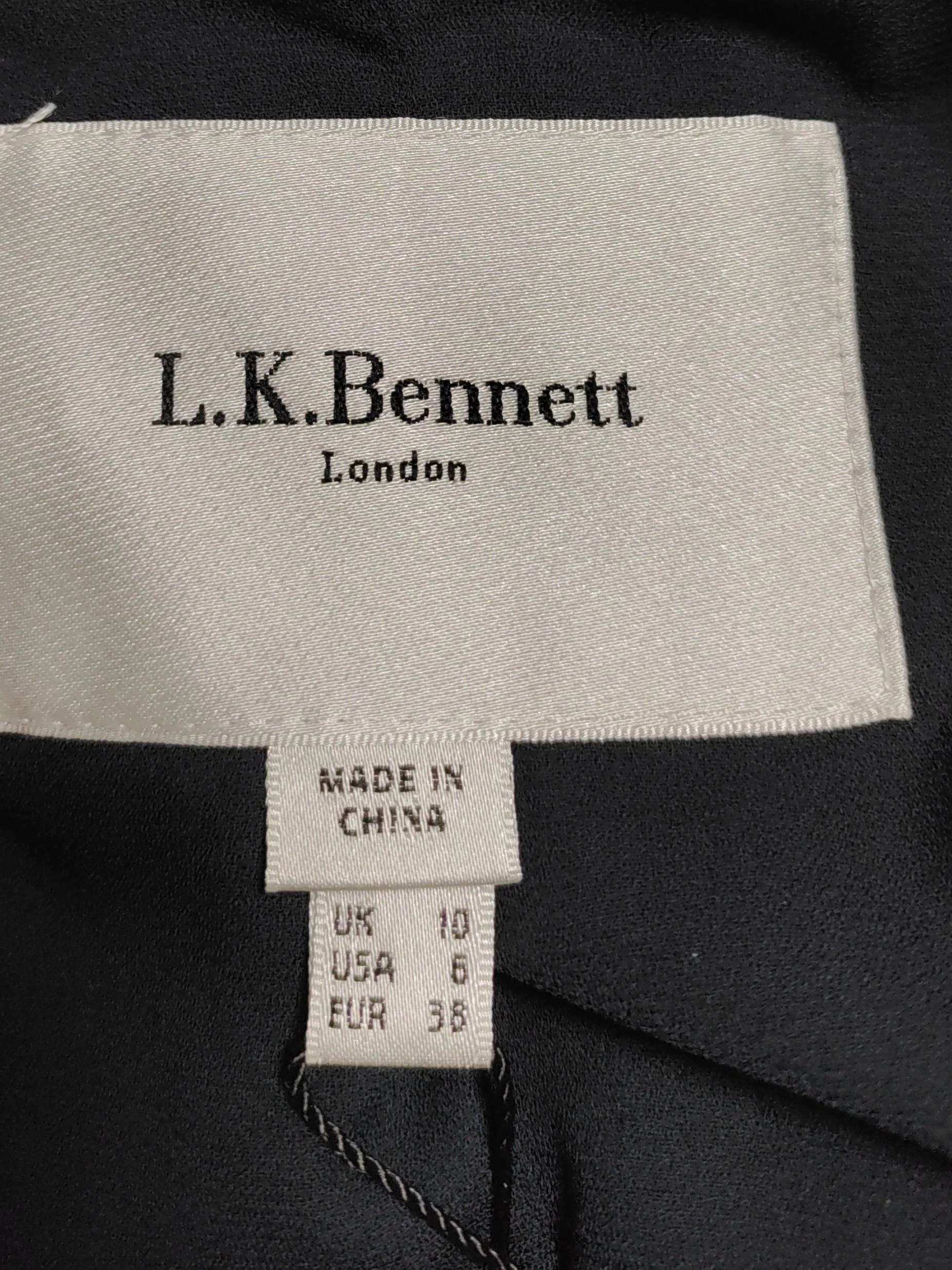 L.K. Bennett Women's Blazer UK 10 Blue Acetate with Polyester Overcoat - Image 5