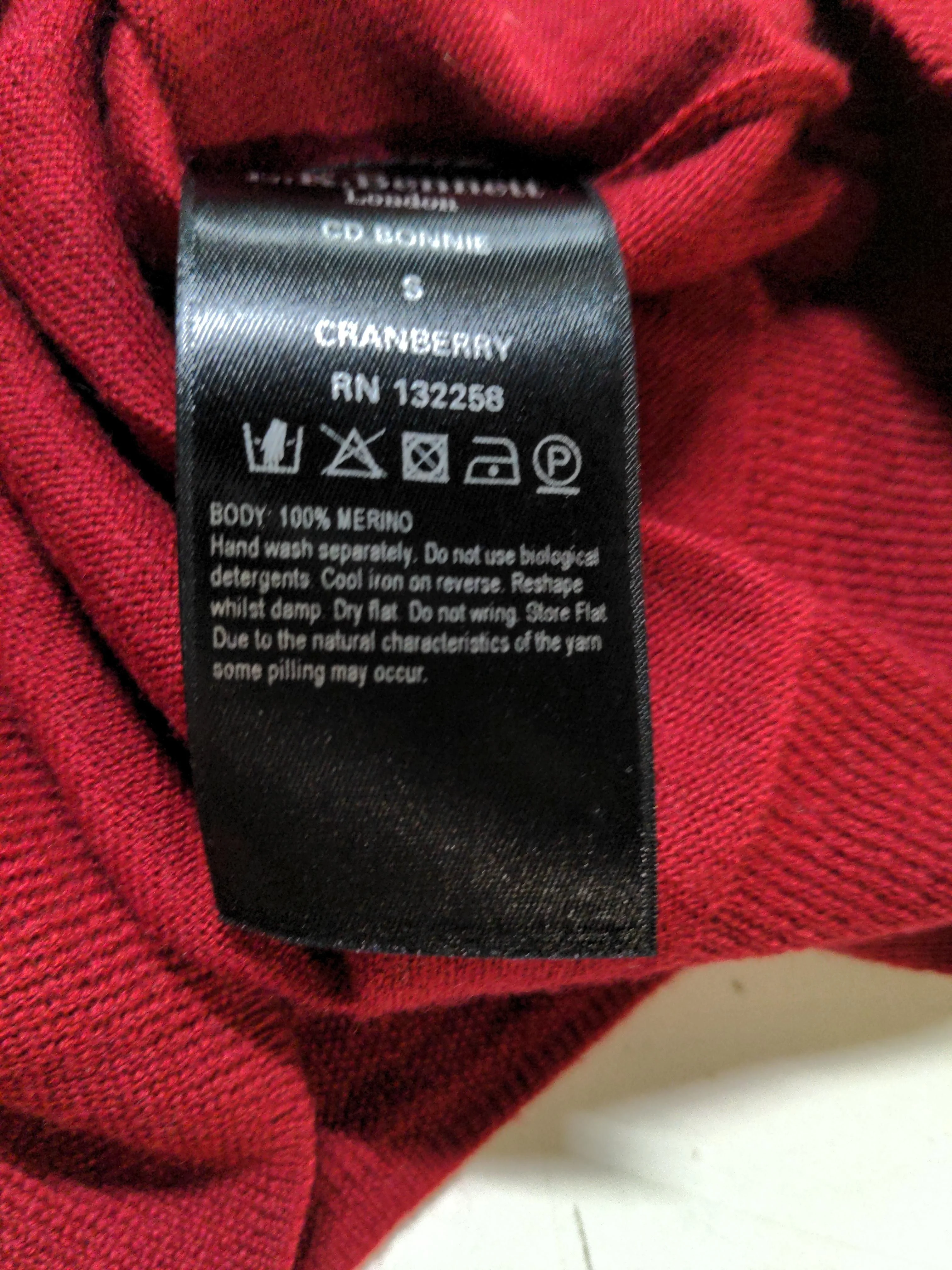 L.K. Bennett Women's Cardigan S Red 100% Wool Round Neck Cardigan - Image 7