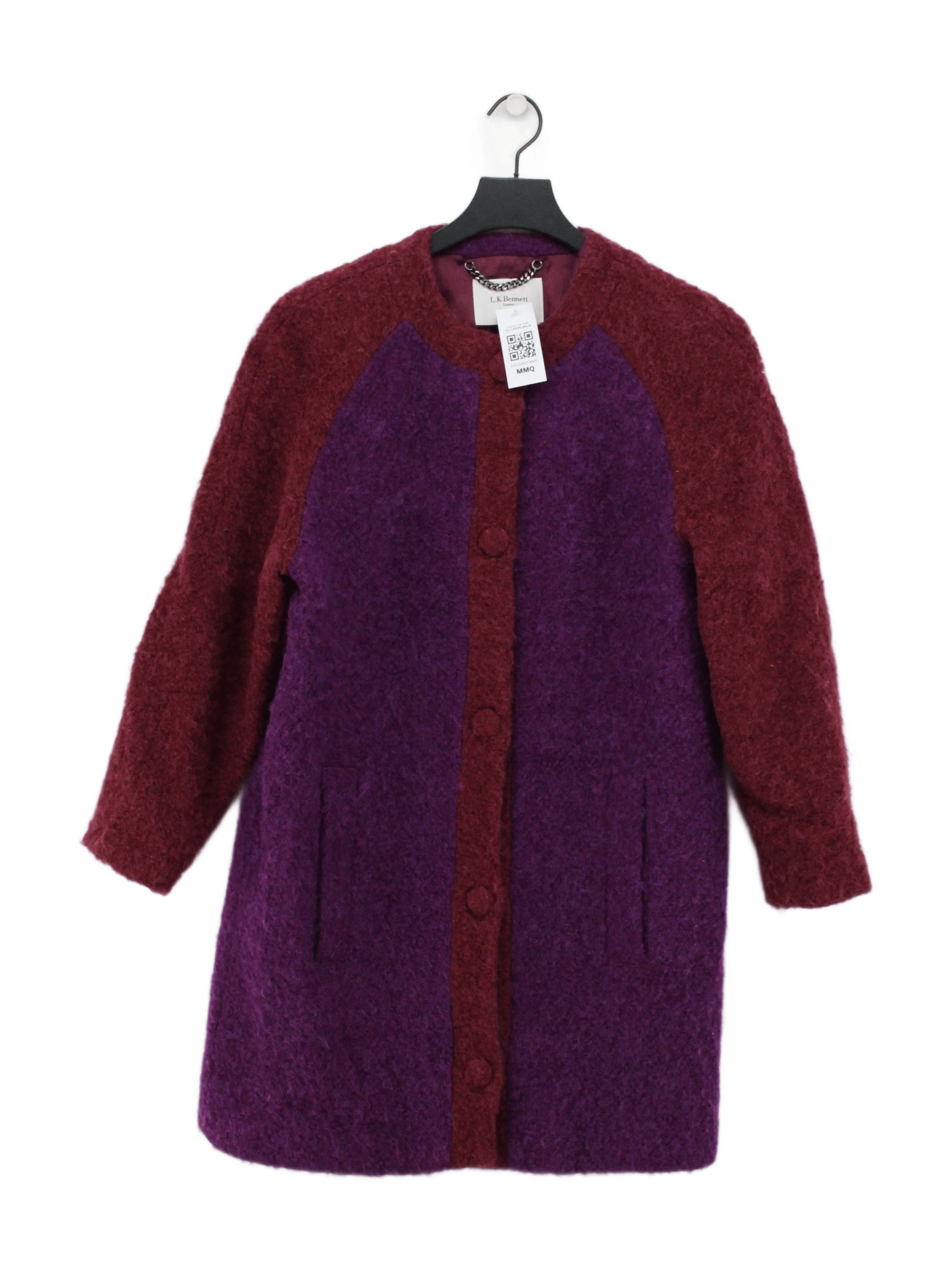 L.K. Bennett Women's Coat UK 12 Purple Wool
