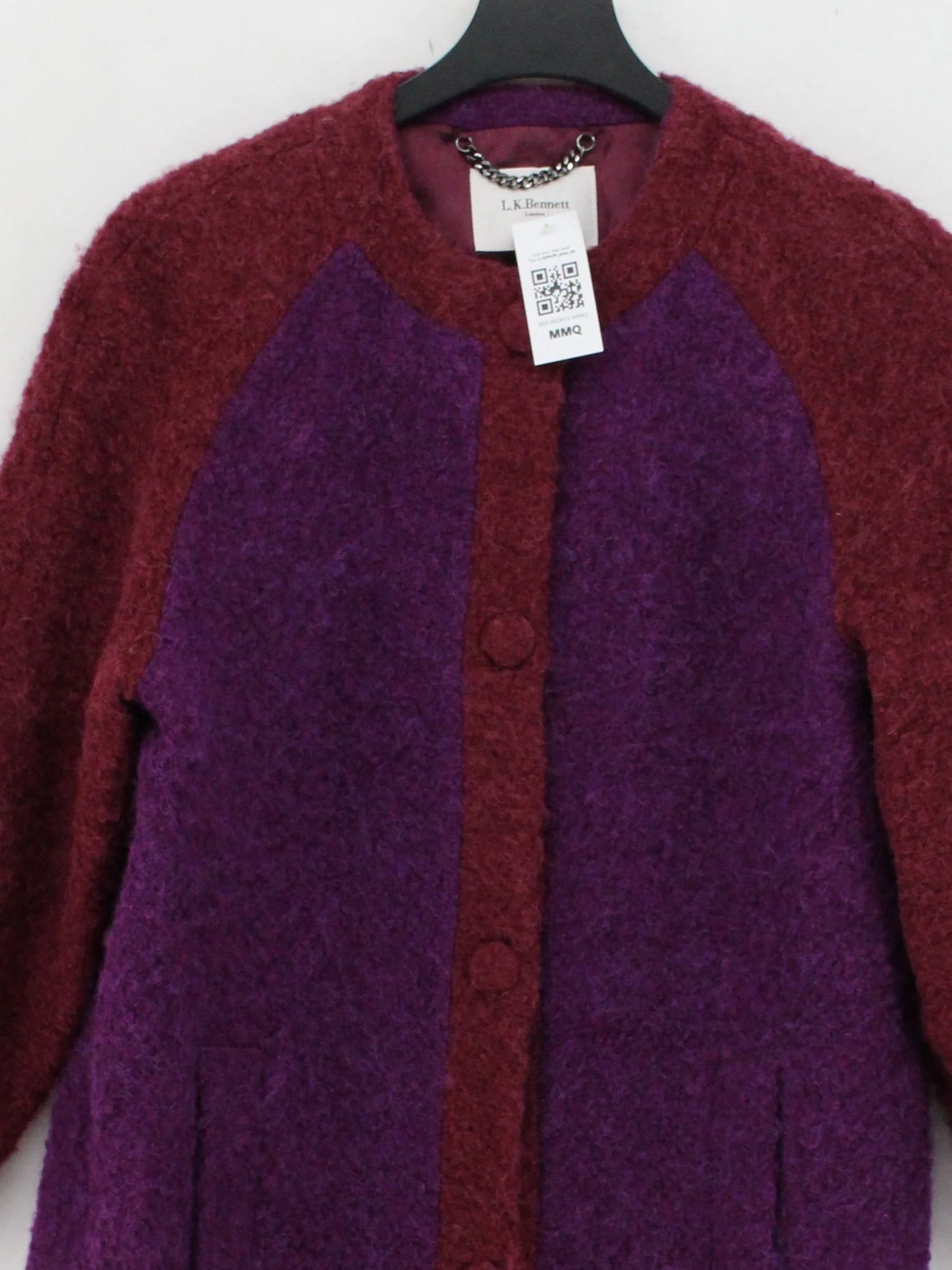 L.K. Bennett Women's Coat UK 12 Purple Wool - Image 3