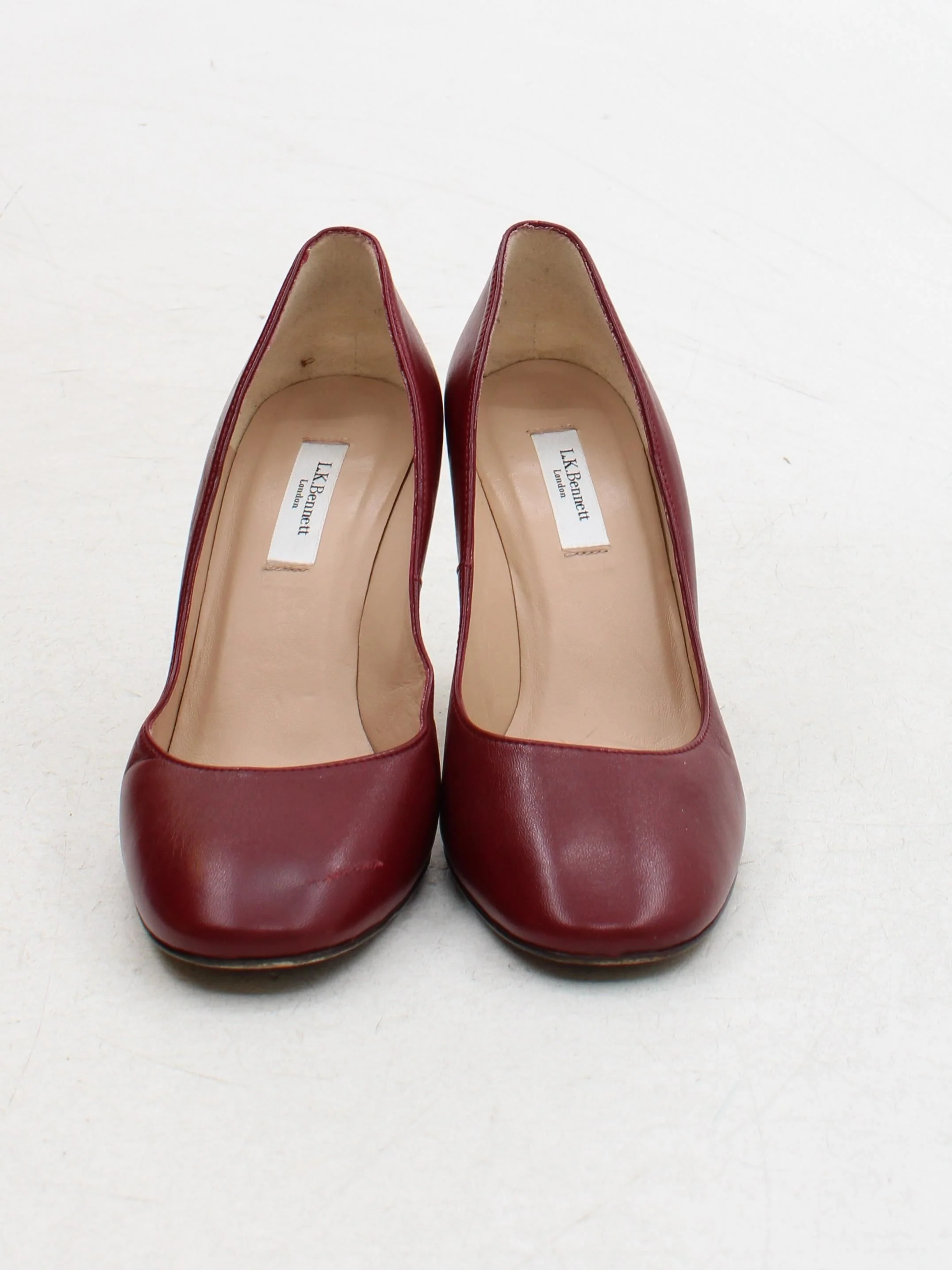 L.K. Bennett Women's Heels UK 4 Red 100% Leather Court - Image 2