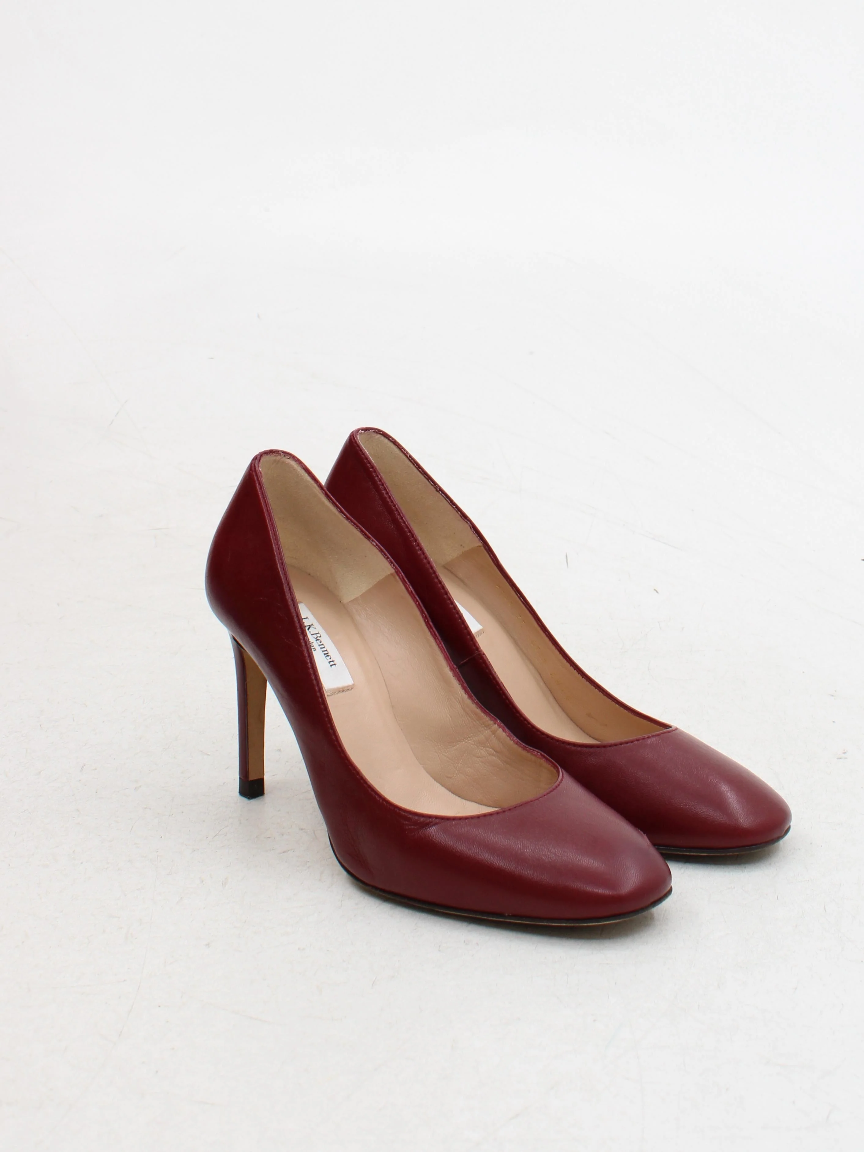 L.K. Bennett Women's Heels UK 4 Red 100% Leather Court - Image 4