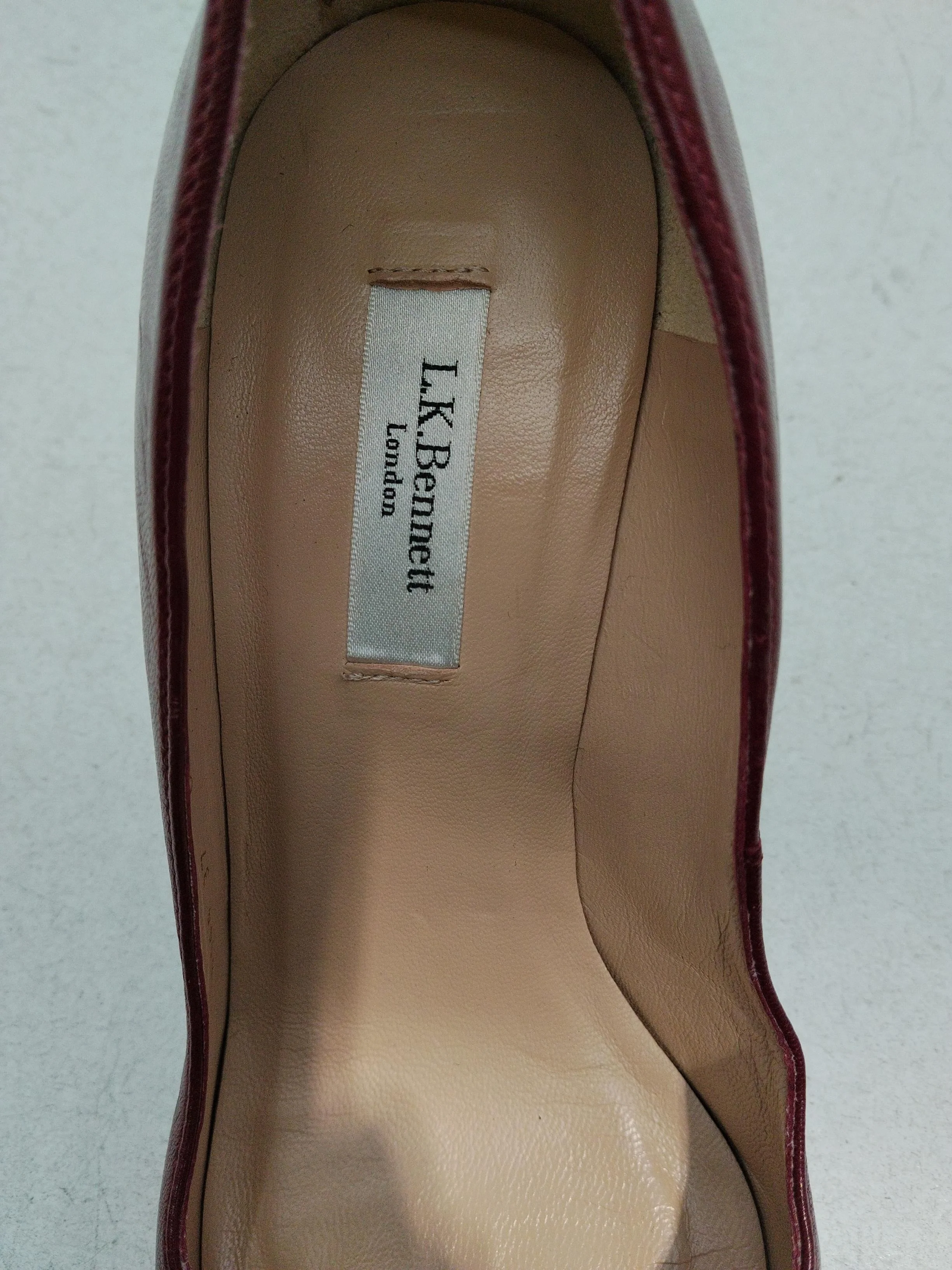 L.K. Bennett Women's Heels UK 4 Red 100% Leather Court - Image 6