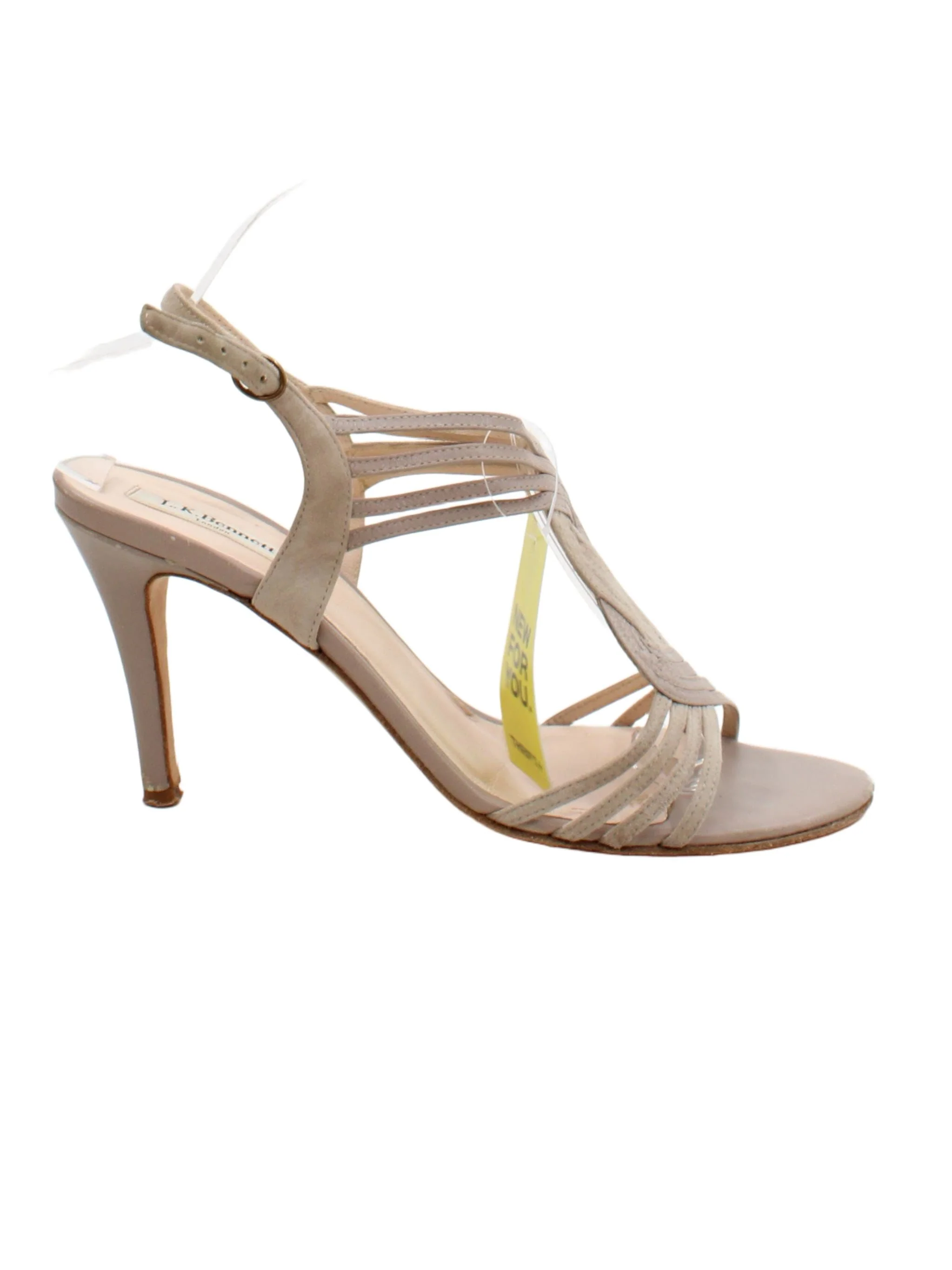 L.K. Bennett Women's Heels UK 6.5 Tan Suede with Leather Strappy