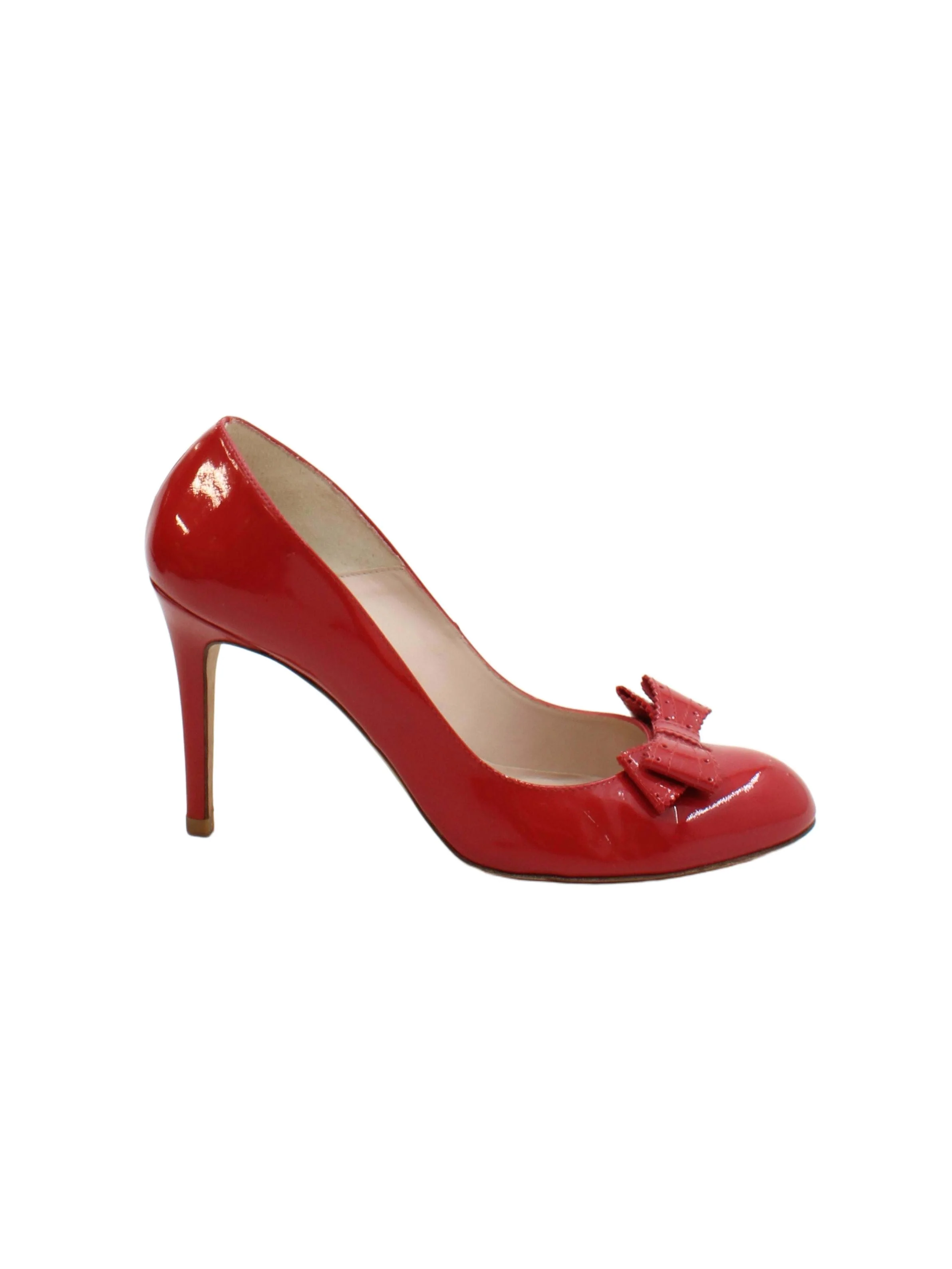 L.K. Bennett Women's Heels UK 7 Red 100% Leather Court