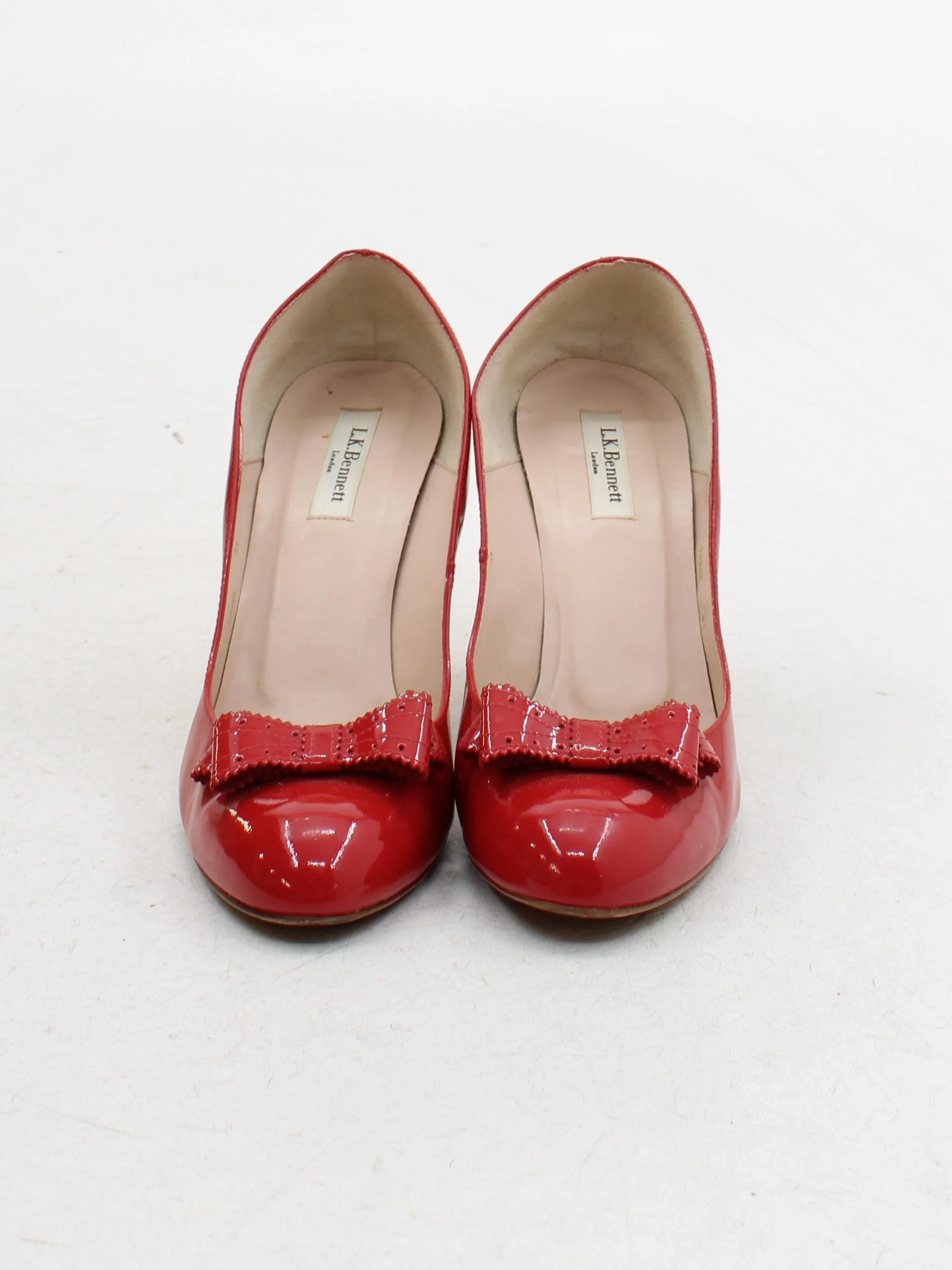 L.K. Bennett Women's Heels UK 7 Red 100% Leather Court - Image 2