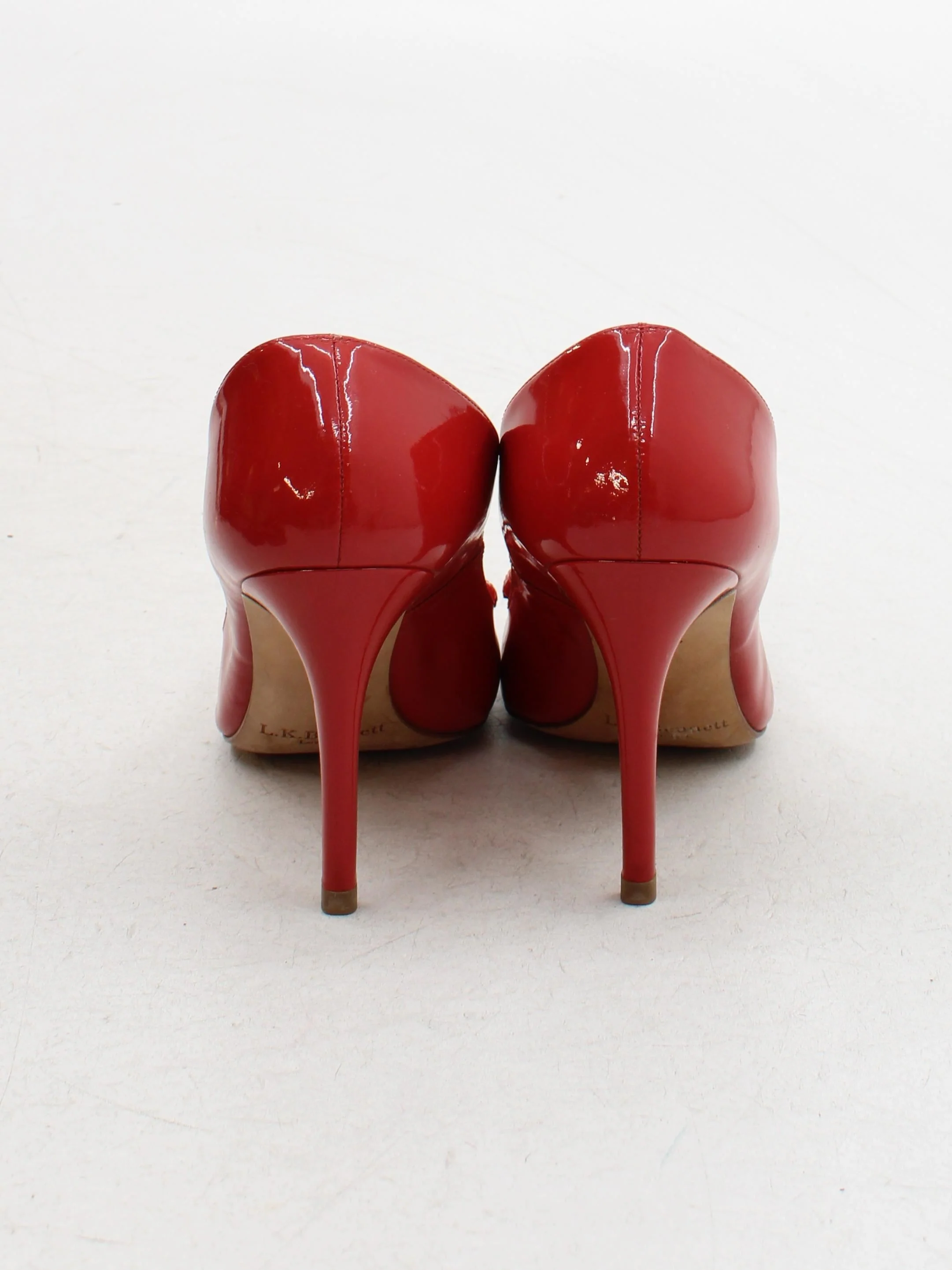L.K. Bennett Women's Heels UK 7 Red 100% Leather Court - Image 3