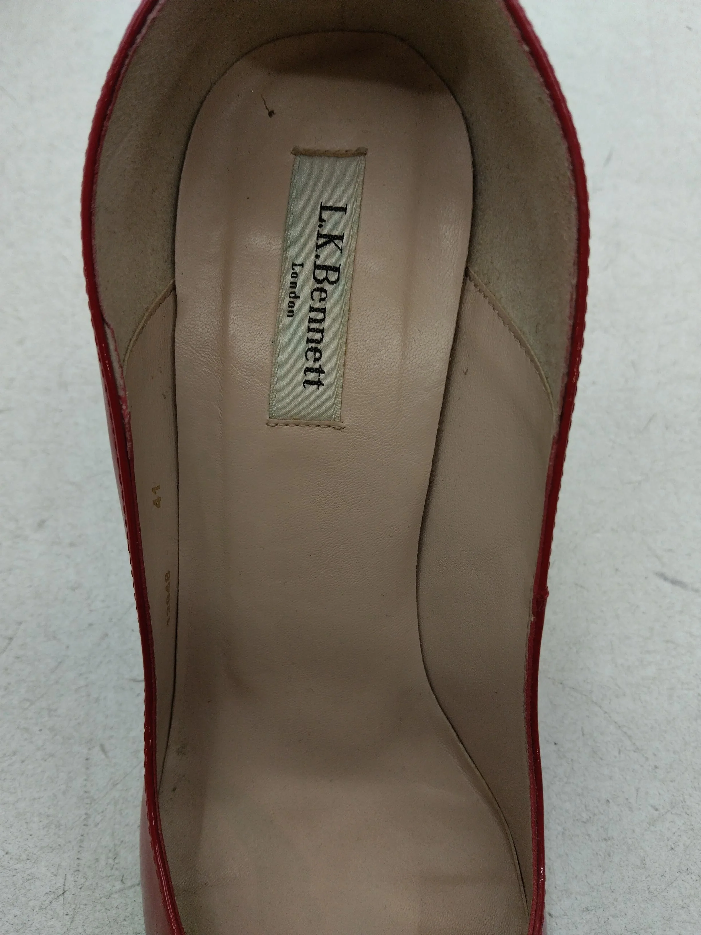 L.K. Bennett Women's Heels UK 7 Red 100% Leather Court - Image 6