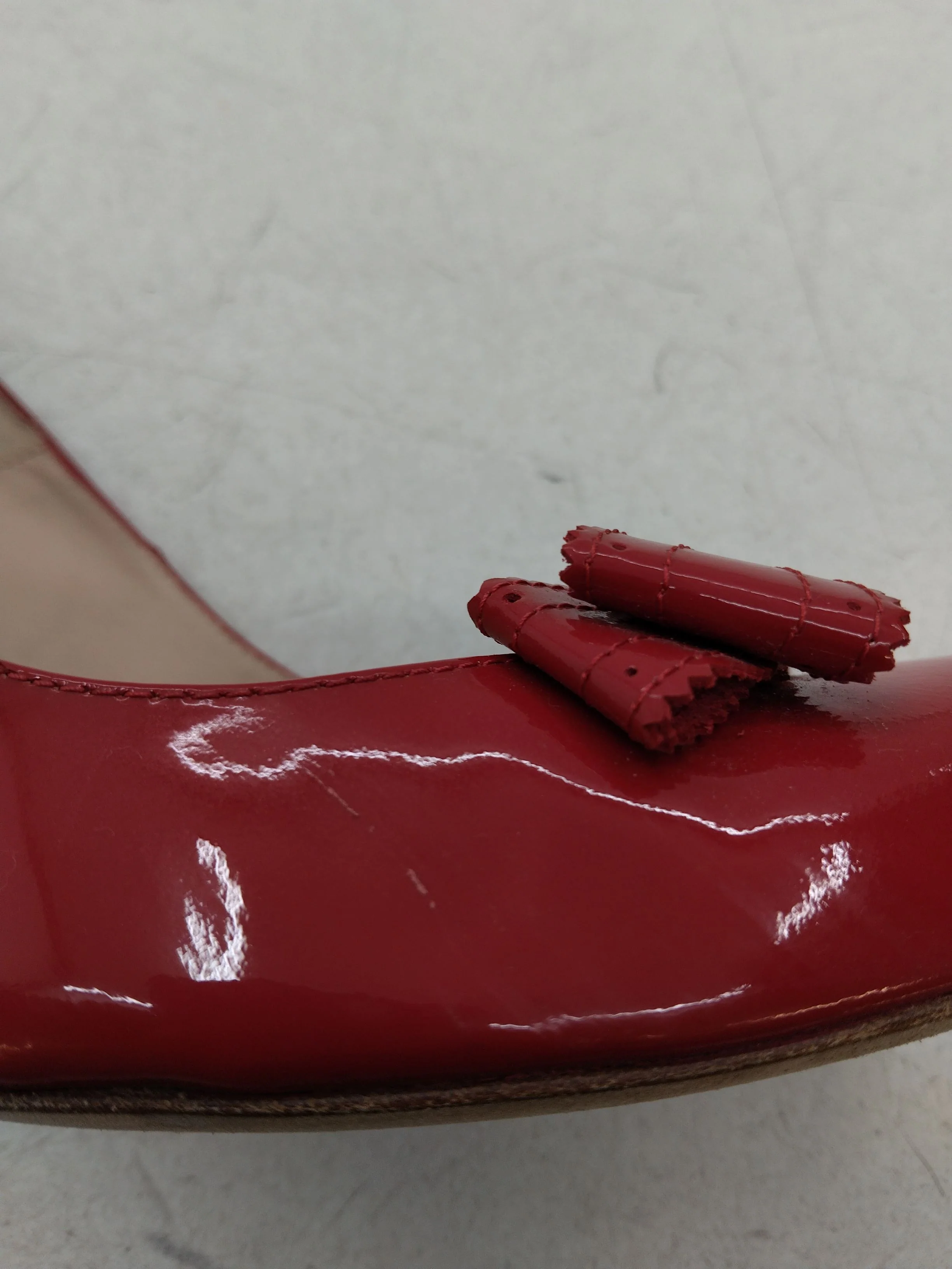 L.K. Bennett Women's Heels UK 7 Red 100% Leather Court - Image 8