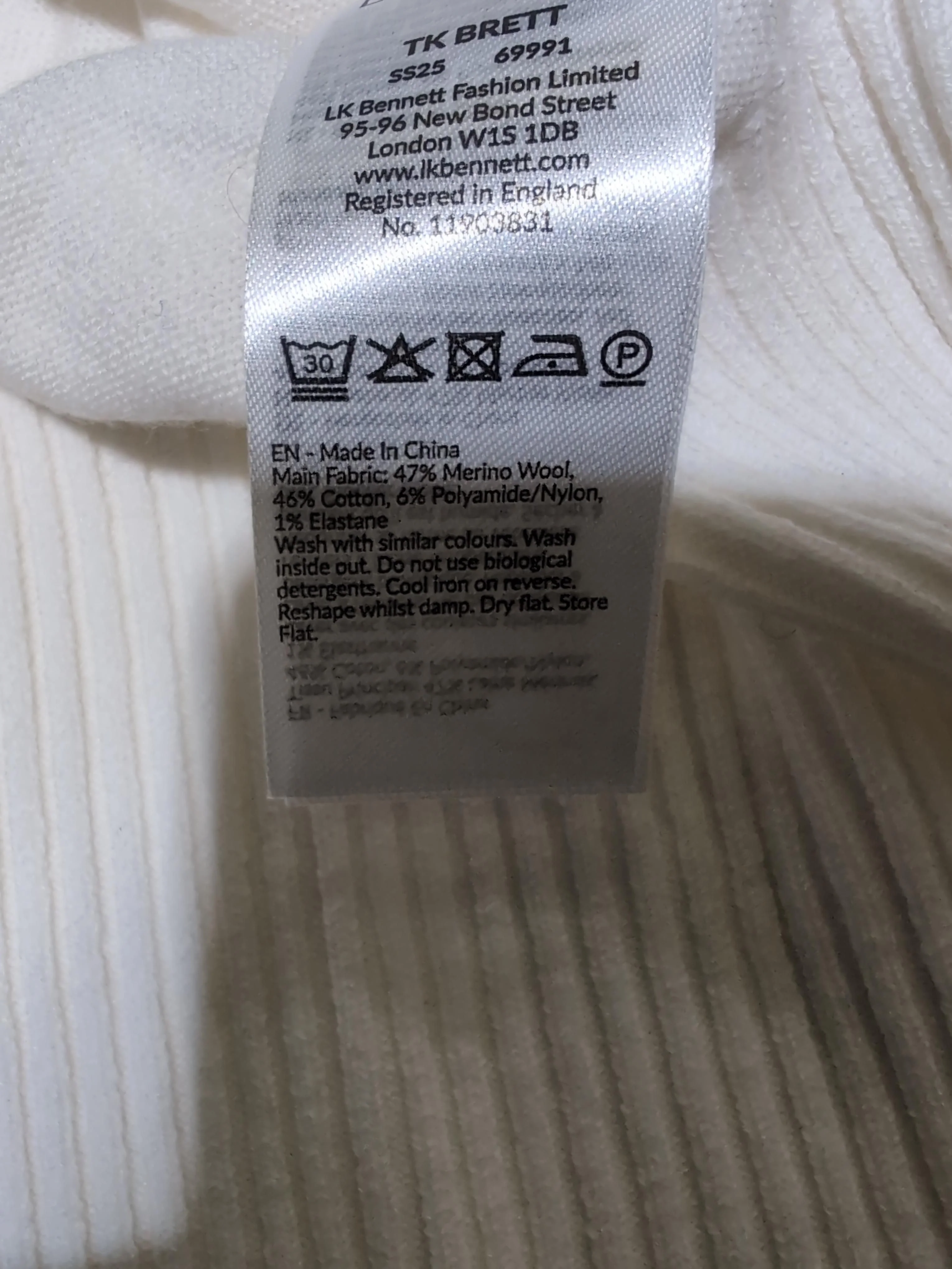 L.K. Bennett Women's Jumper M Cream Wool New with tags - Image 6