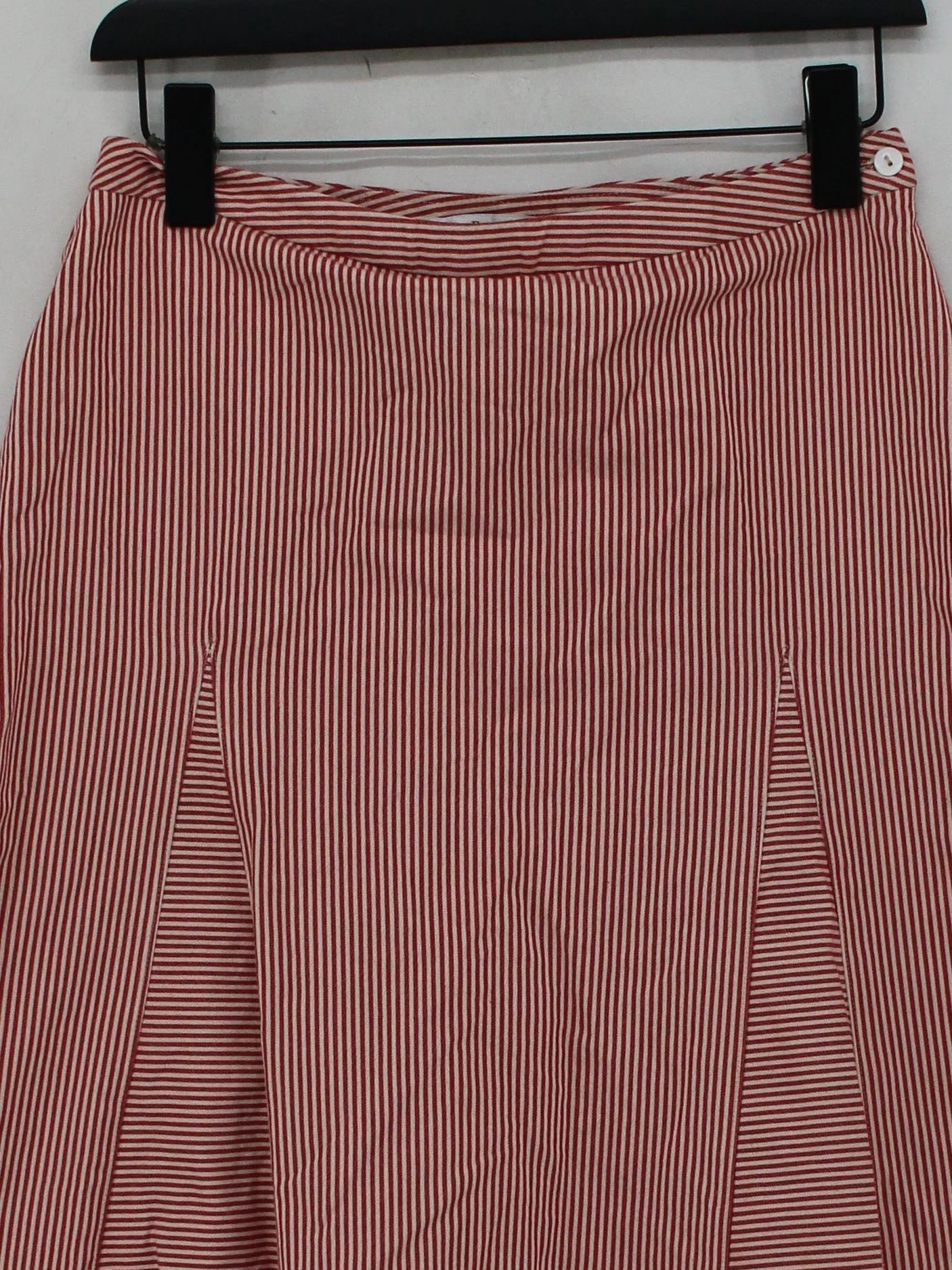 L.K. Bennett Women's Midi Skirt S Red Striped 100% Cotton Midi A-Line - Image 3