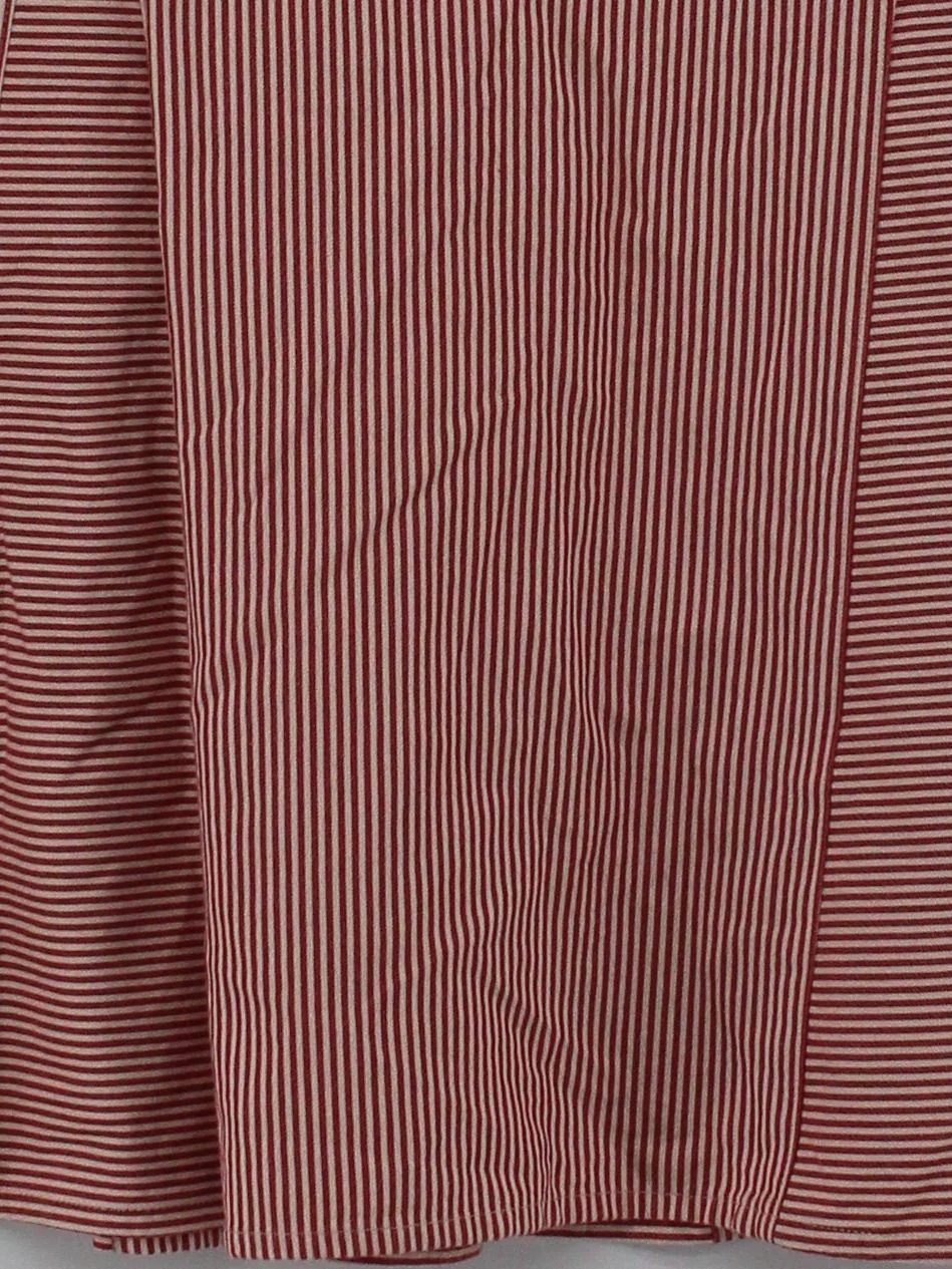 L.K. Bennett Women's Midi Skirt S Red Striped 100% Cotton Midi A-Line - Image 4