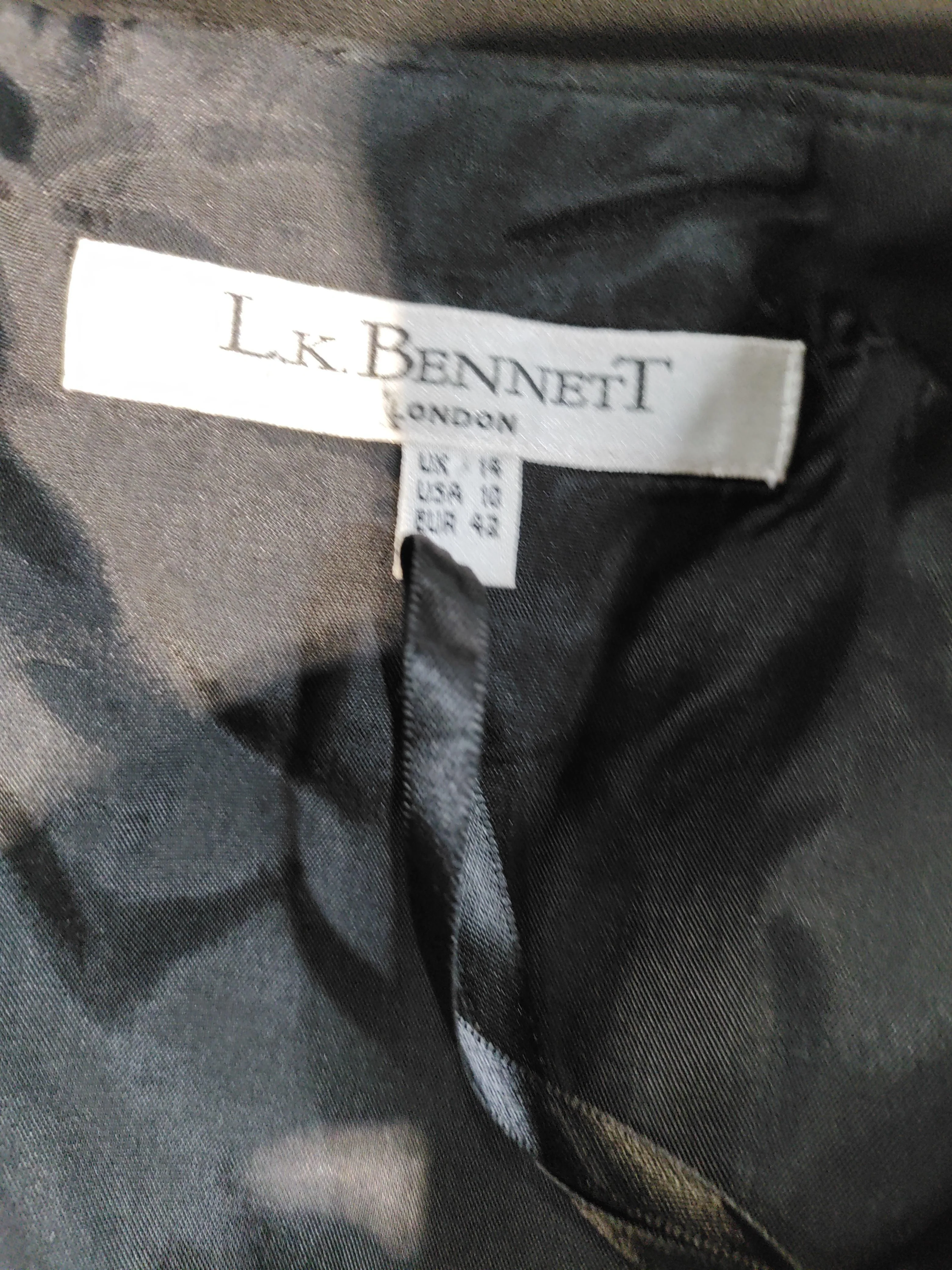 L.K. Bennett Women's Midi Skirt UK 14 Black Acetate - Image 5