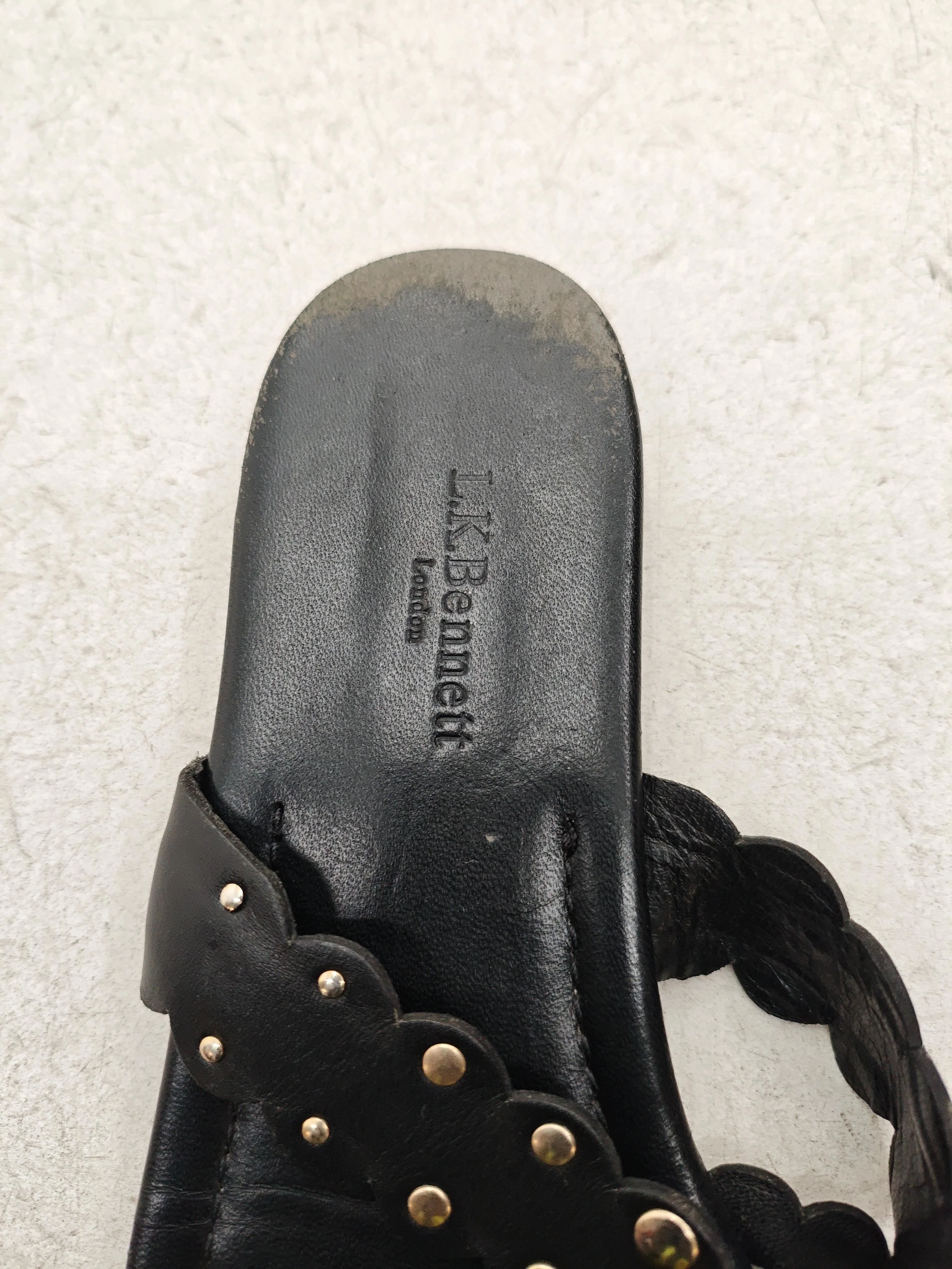 L.K. Bennett Women's Sandals UK 4 Black 100% Leather Flat - Image 6