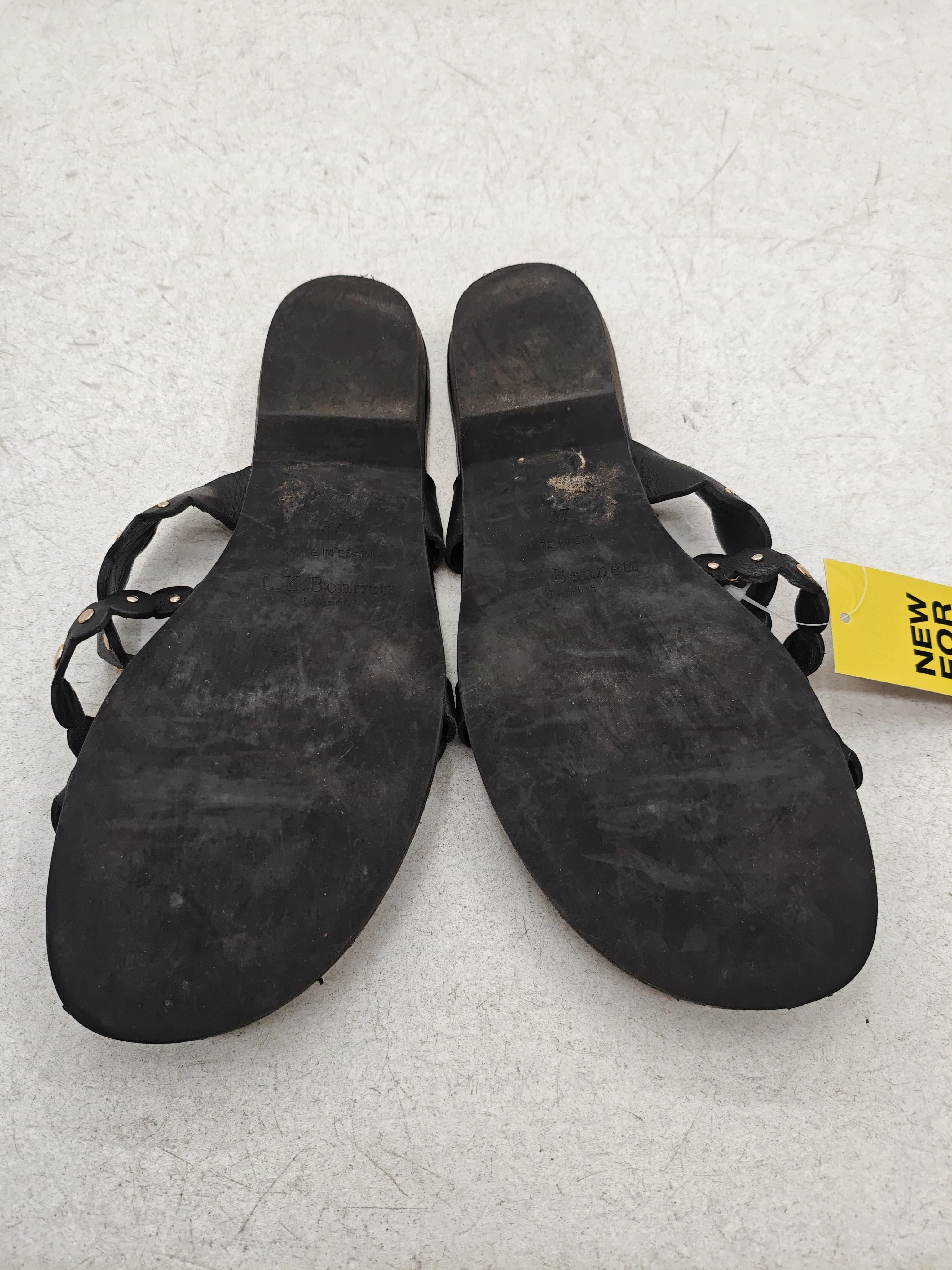 L.K. Bennett Women's Sandals UK 4 Black 100% Leather Flat - Image 7