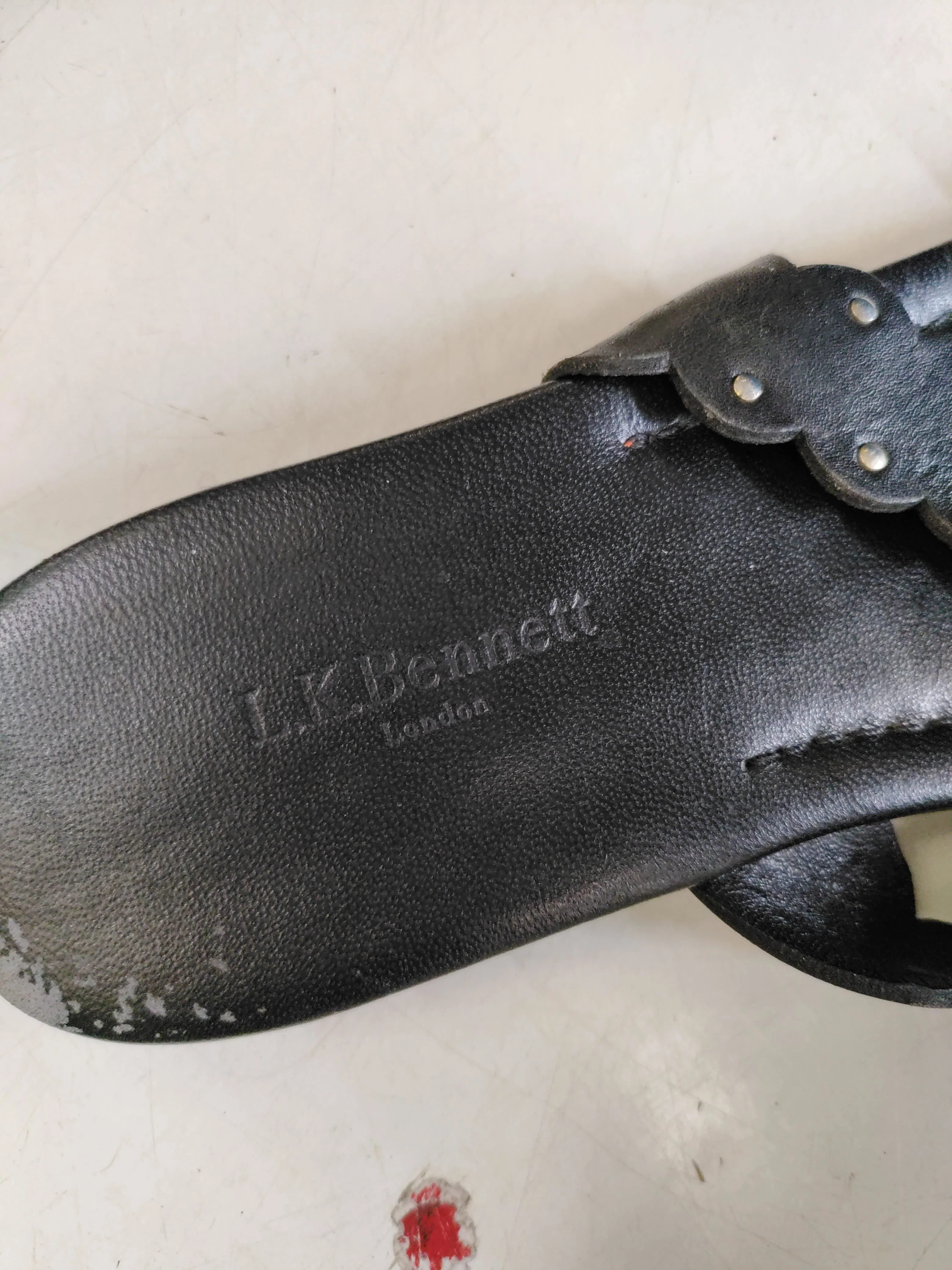 L.K. Bennett Women's Sandals UK 4 Black 100% Leather Flat - Image 9
