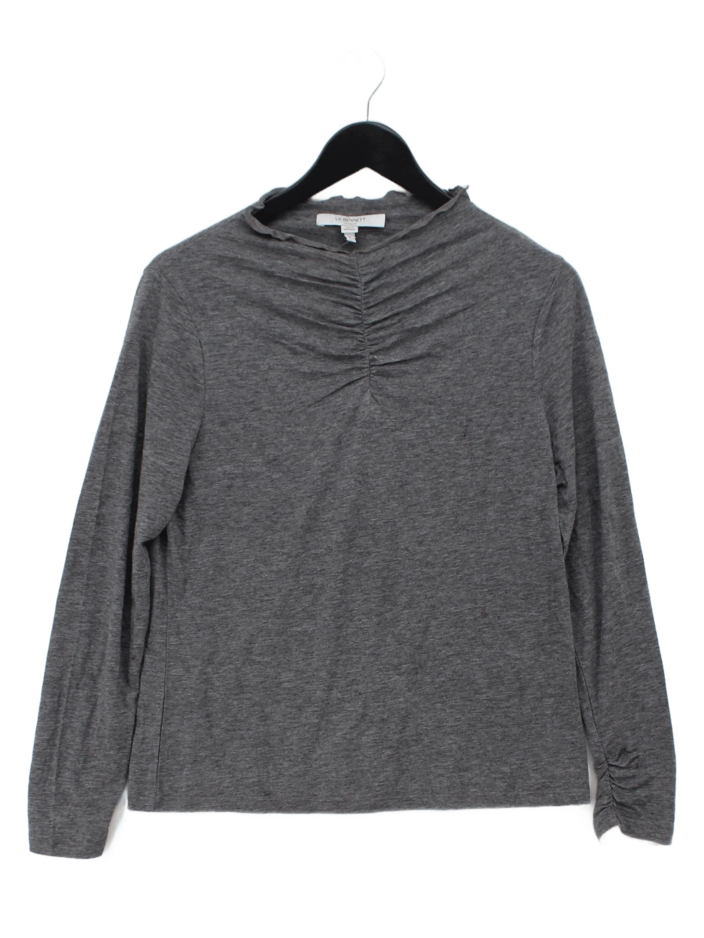 L.K. Bennett Women's Top M Grey Lyocell Modal with Wool Basic