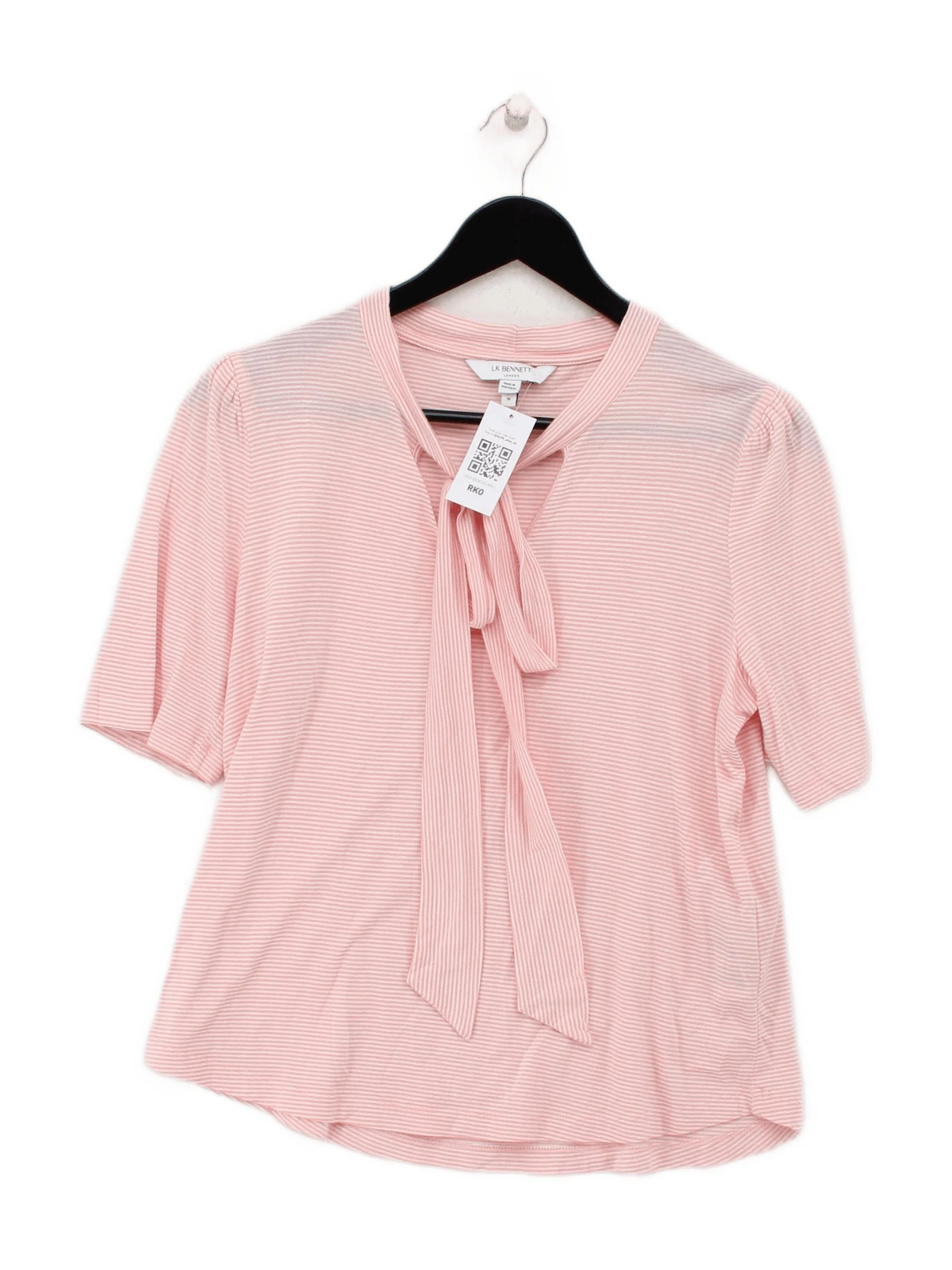L.K. Bennett Women's Top M Pink Cotton with Lyocell Modal Basic