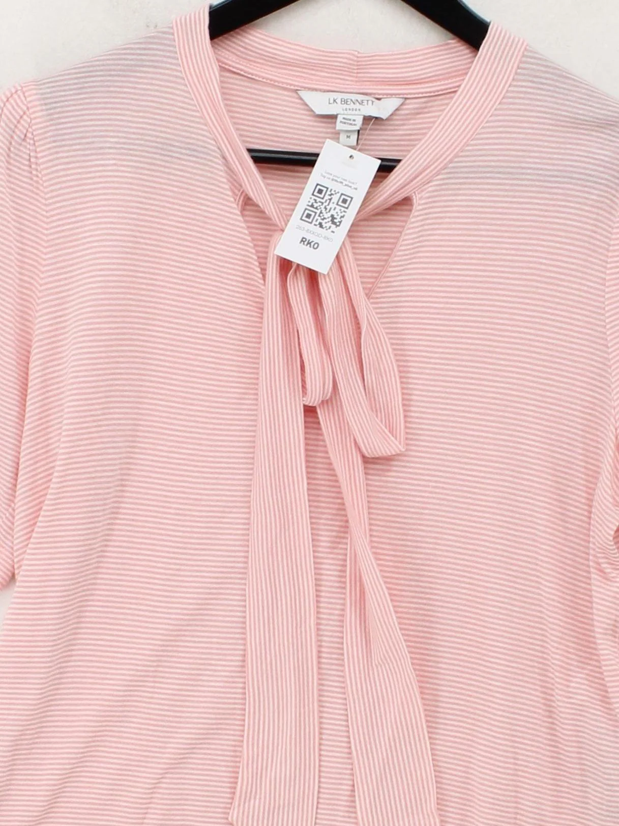 L.K. Bennett Women's Top M Pink Cotton with Lyocell Modal Basic - Image 3