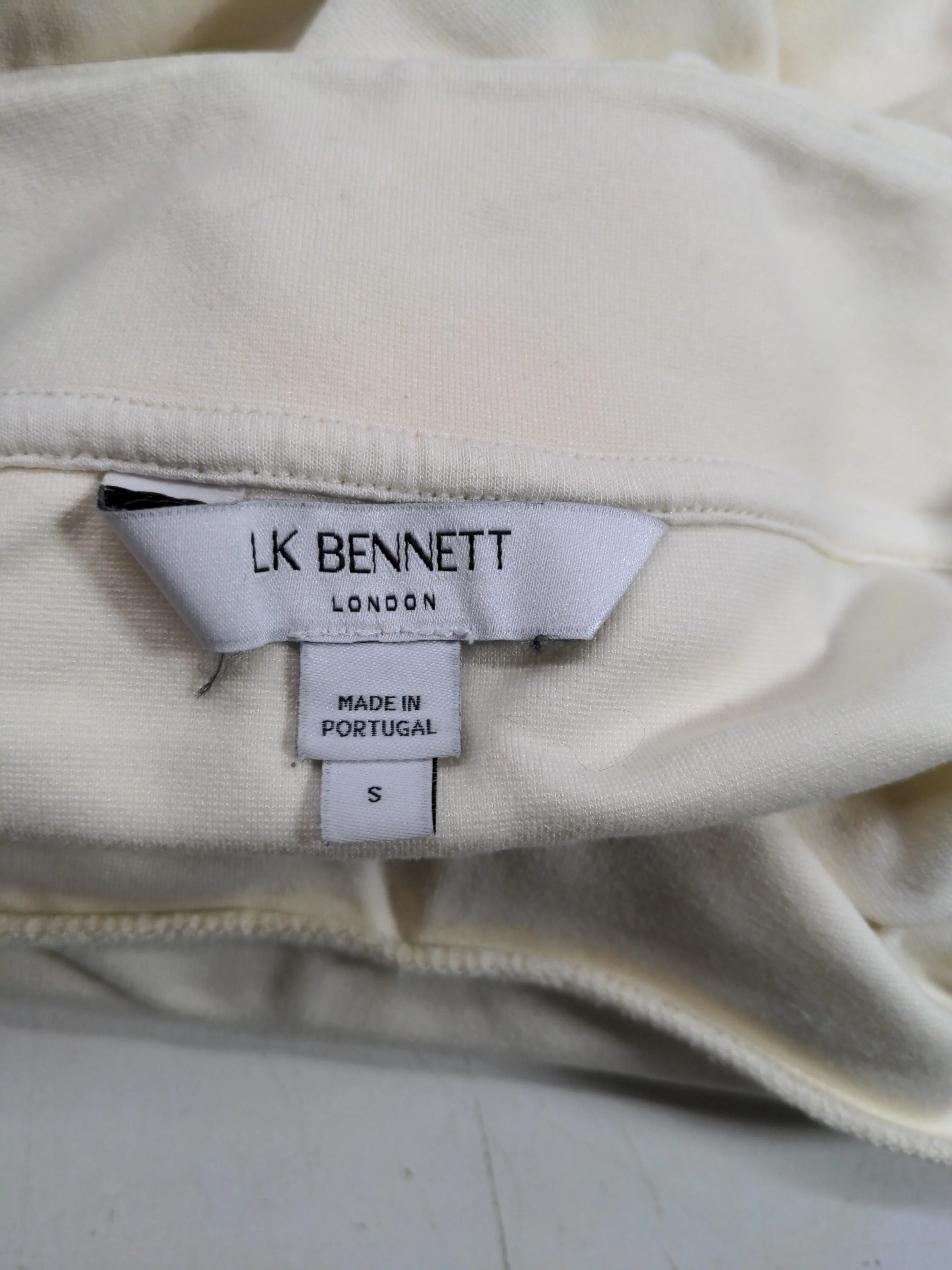 L.K. Bennett Women's Top S Cream Viscose with Polyamide, Elastane Basic - Image 5