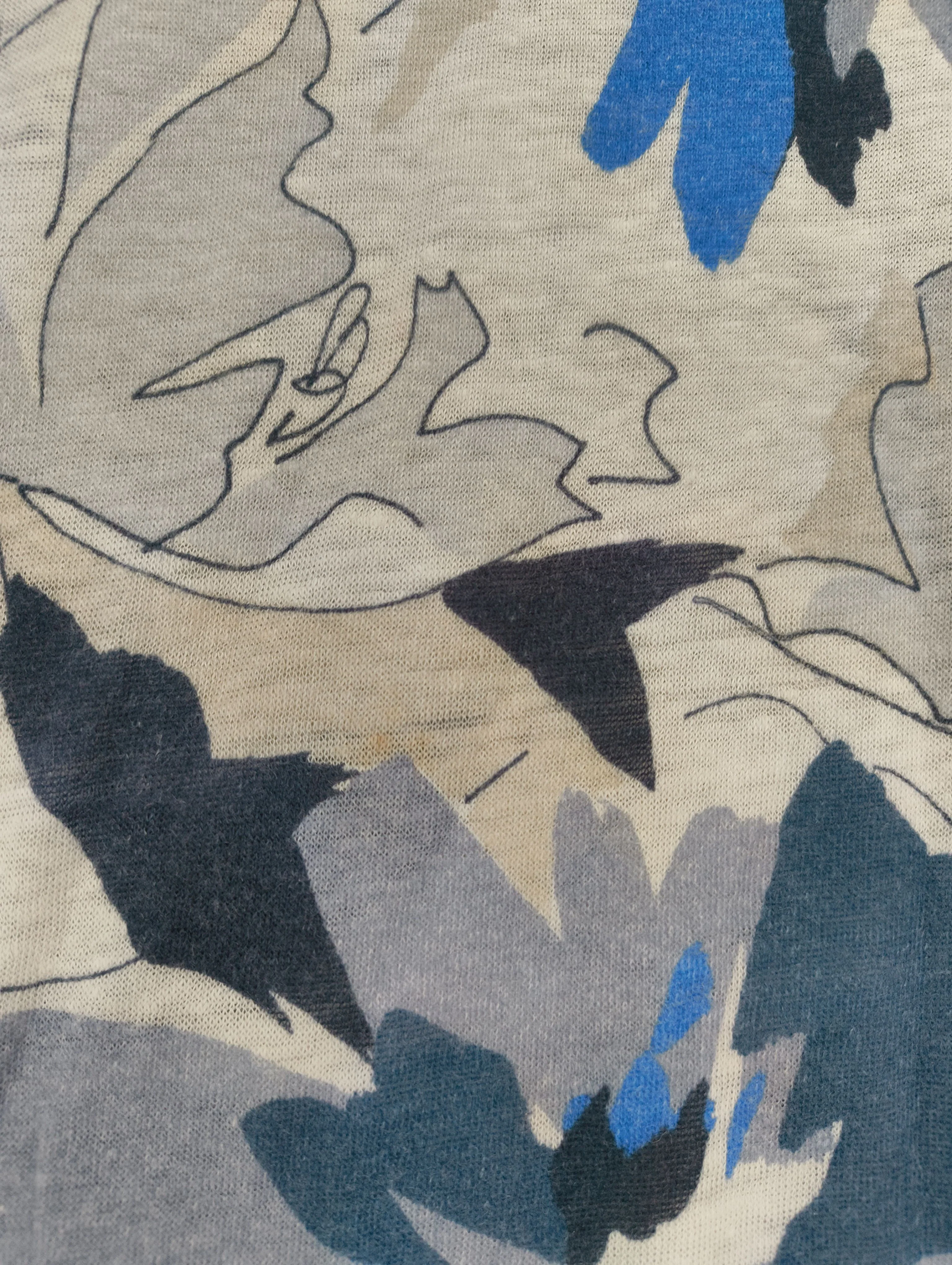 L.K. Bennett Women's Top S Multi Floral 100% Linen 3/4 Sleeve Round Neck Basic - Image 5