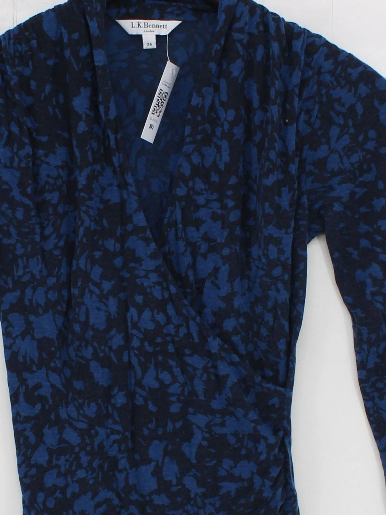 L.K. Bennett Women's Top XS Blue Lyocell Modal with Wool Basic - Image 3