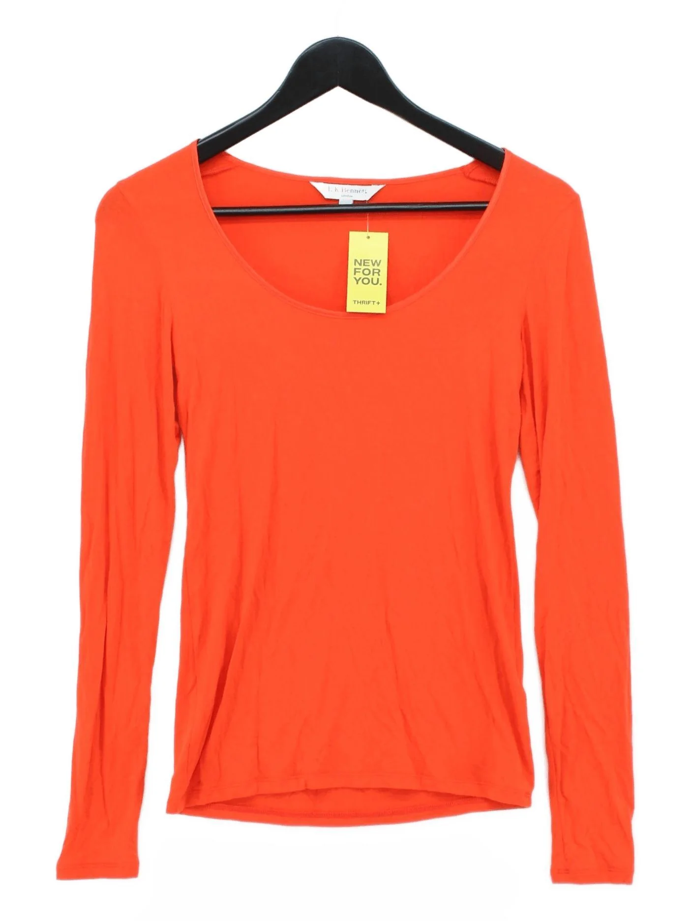 L.K. Bennett Women's Top XS Orange Viscose with Elastane Basic