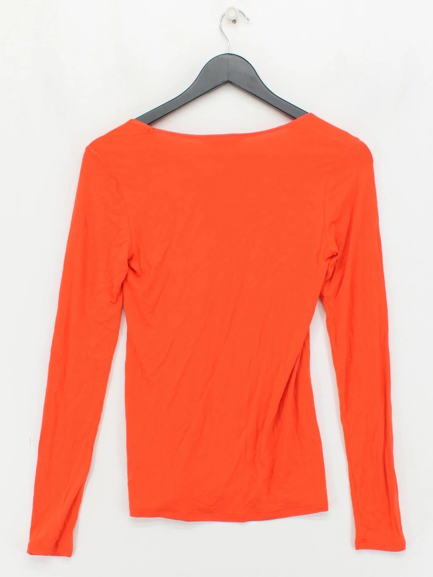 L.K. Bennett Women's Top XS Orange Viscose with Elastane Basic - Image 2