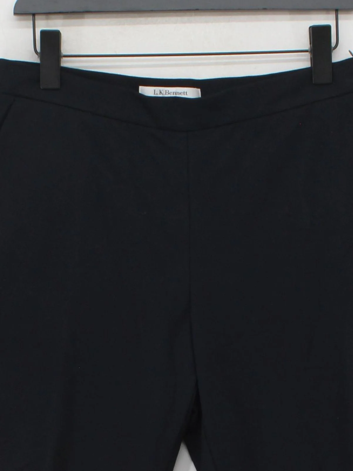 L.K. Bennett Women's Trousers UK 14 Blue Viscose with Polyamide, Elastane Chino - Image 3