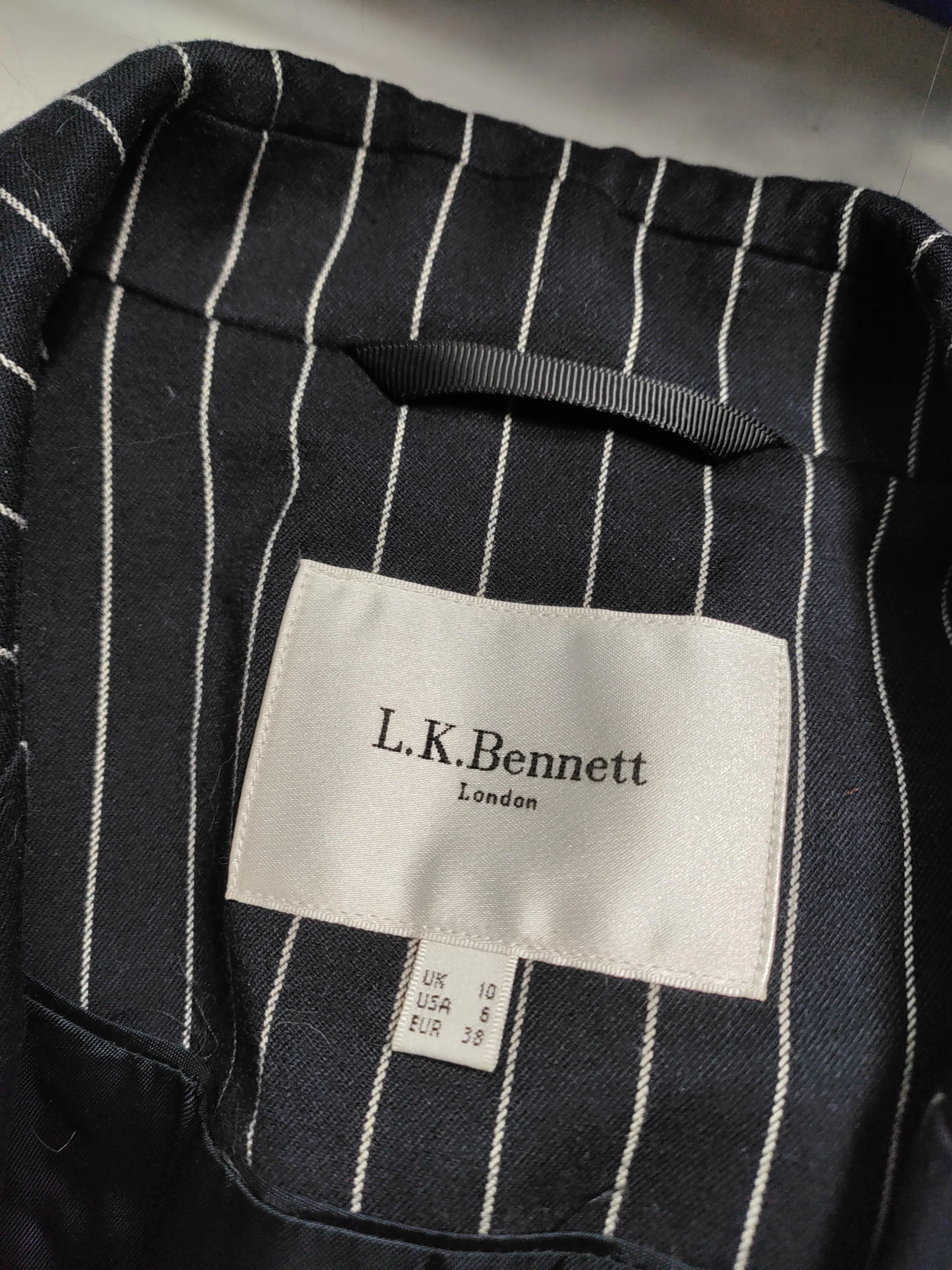 L.K. Bennett Women's Two Piece Suit UK 10 Blue Polyester - Image 6