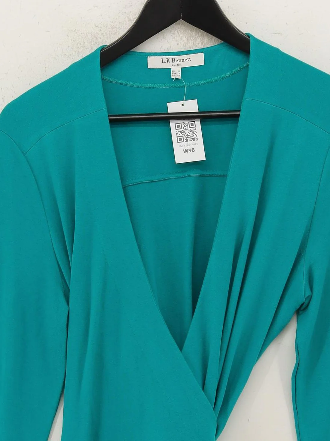 L.K. Bennett Wrap Midi Dress UK12 in Green - Image 3