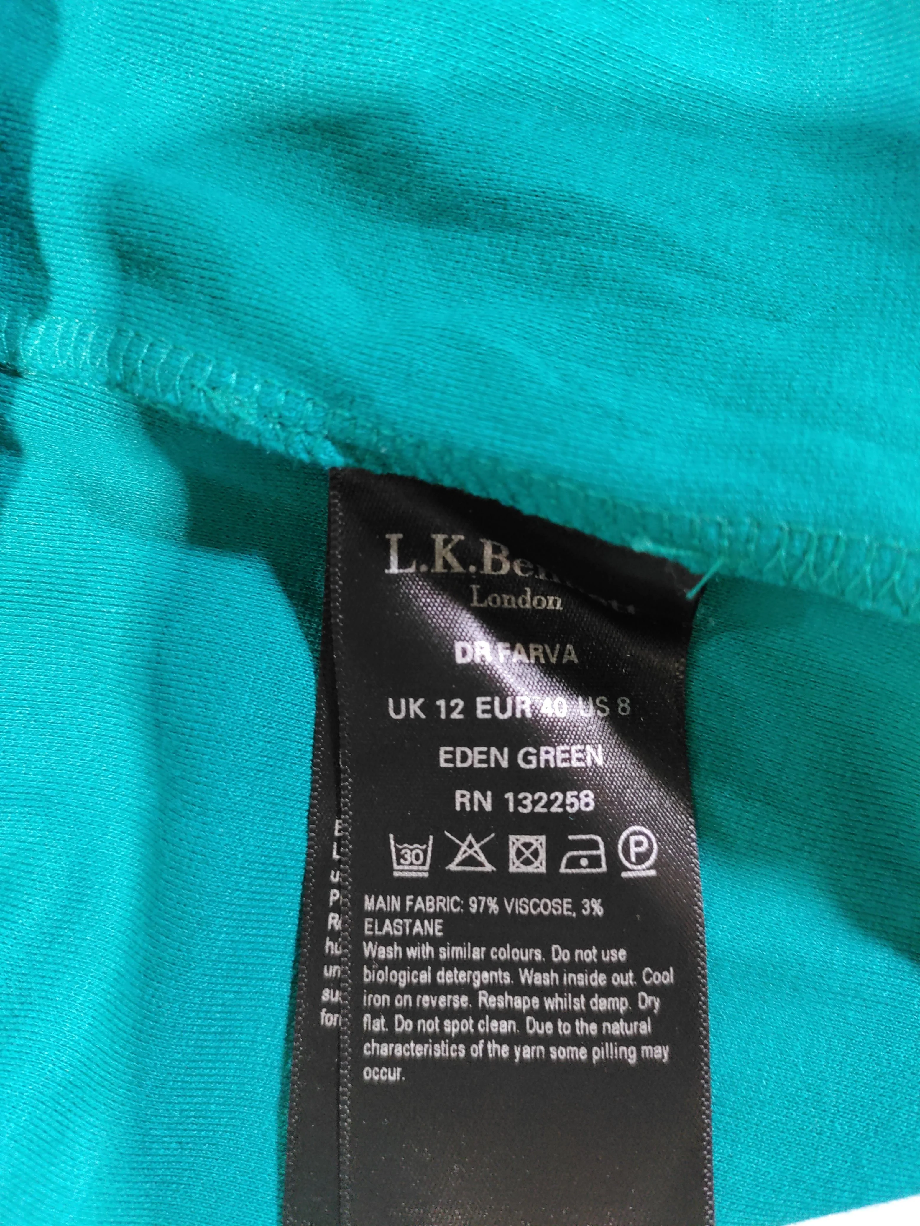 L.K. Bennett Wrap Midi Dress UK12 in Green - Image 8