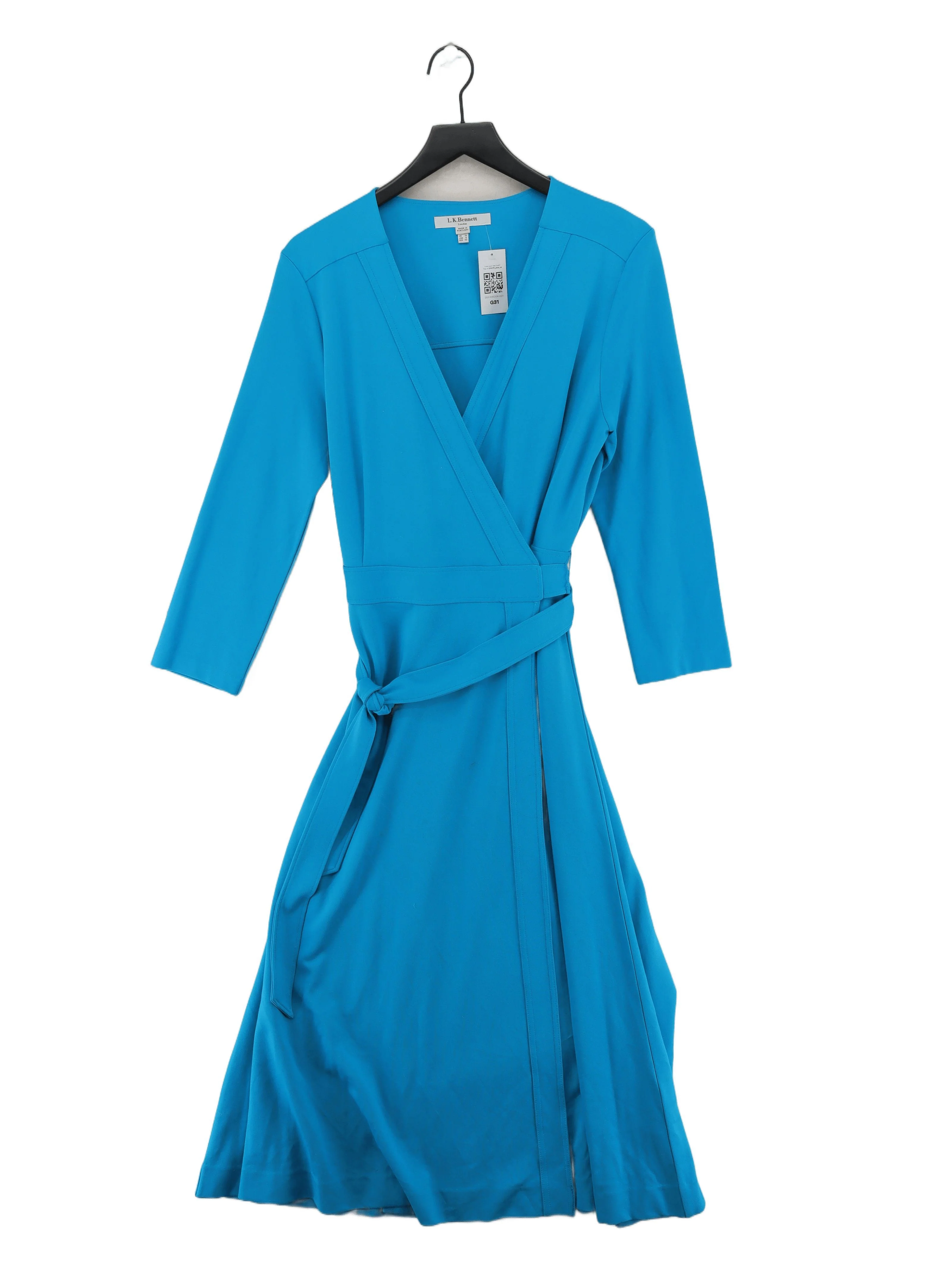 L.K. Bennett Wrap Midi Dress UK14 in Blue