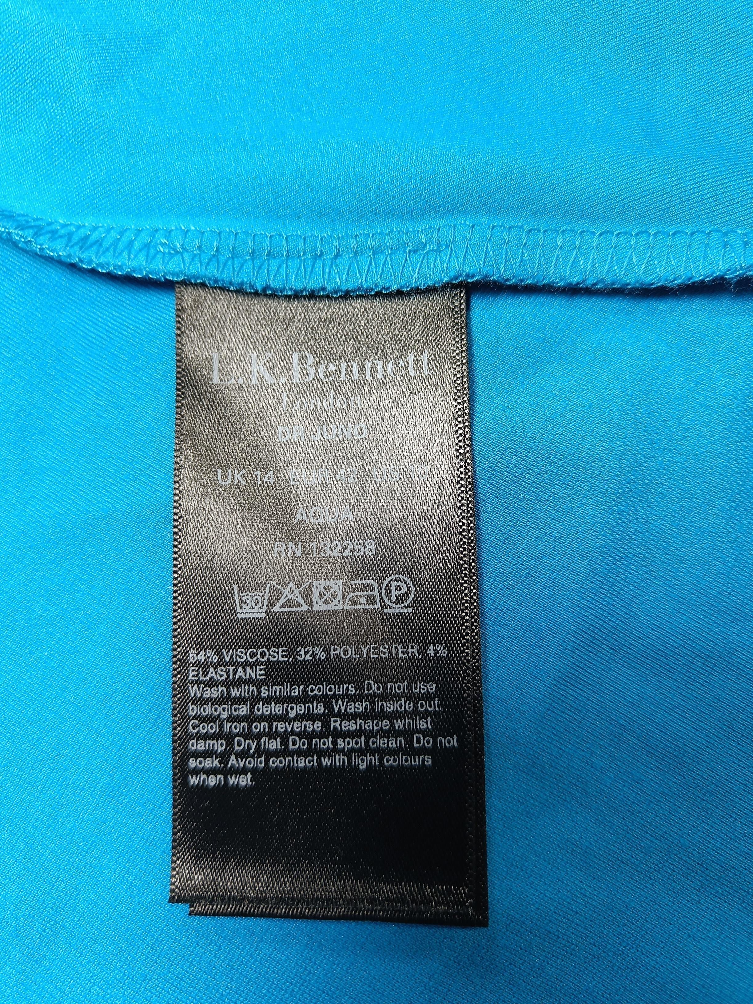 L.K. Bennett Wrap Midi Dress UK14 in Blue - Image 6