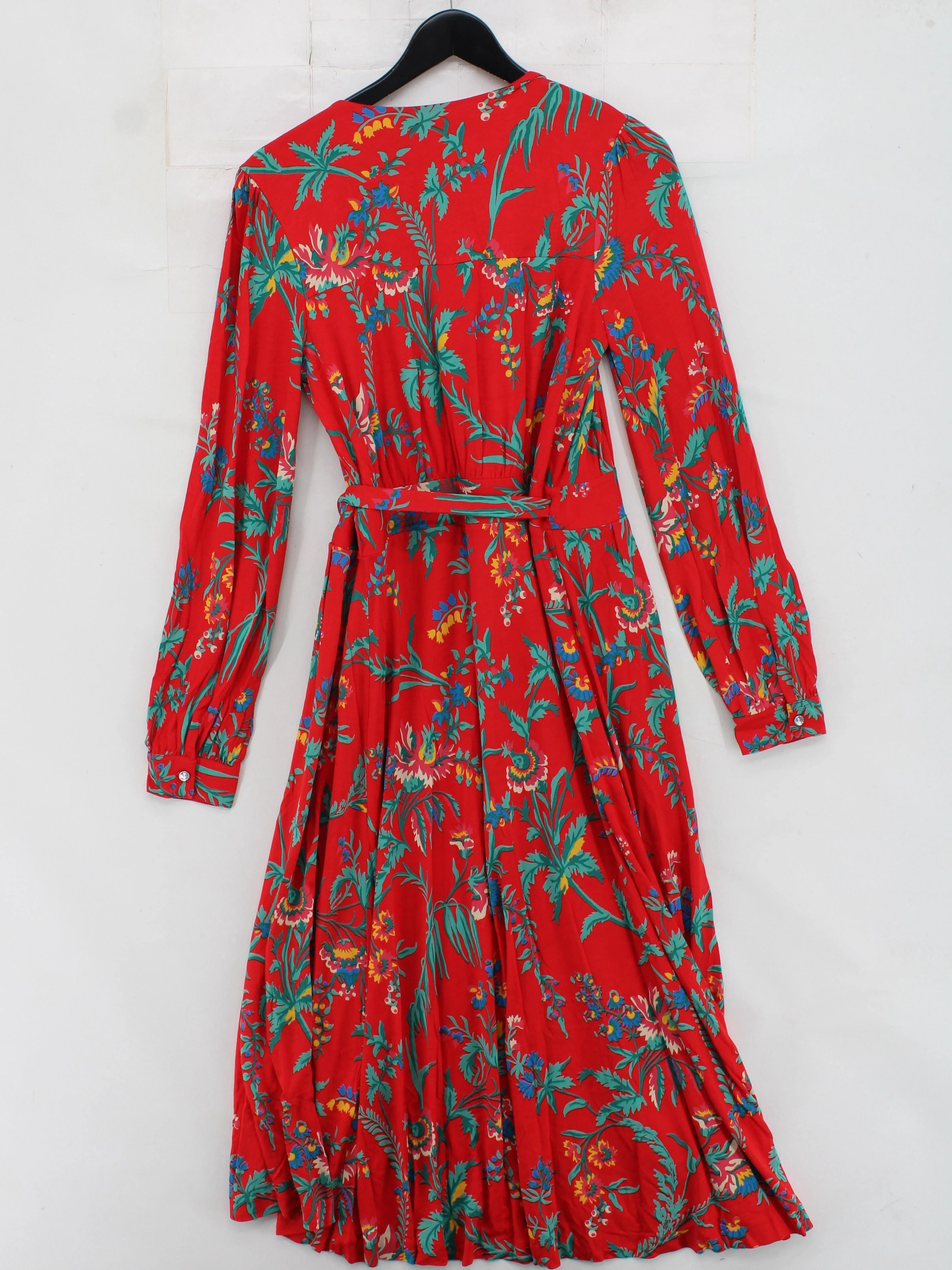 L.K. Bennett Wrap Midi Dress UK8 in Red - Image 2