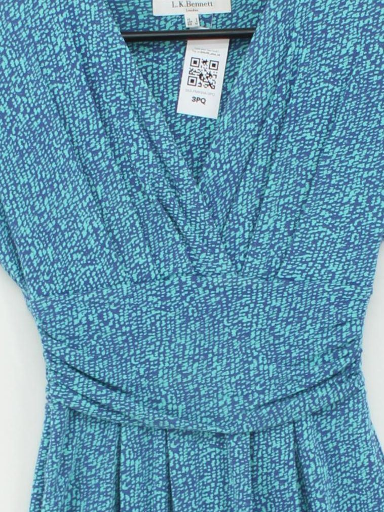 L.K. Bennett Wrap Mini Dress UK8 in Blue - Image 3