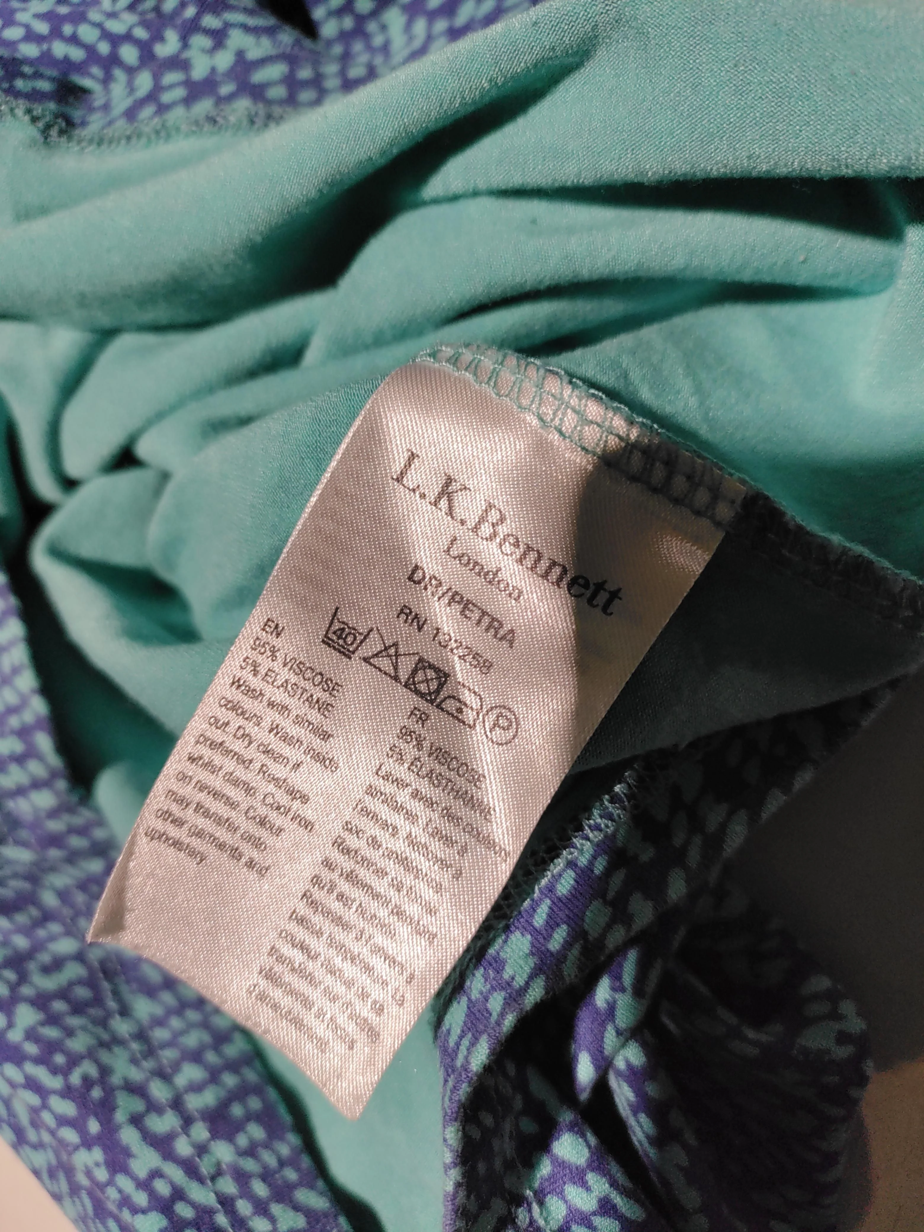 L.K. Bennett Wrap Mini Dress UK8 in Blue - Image 6