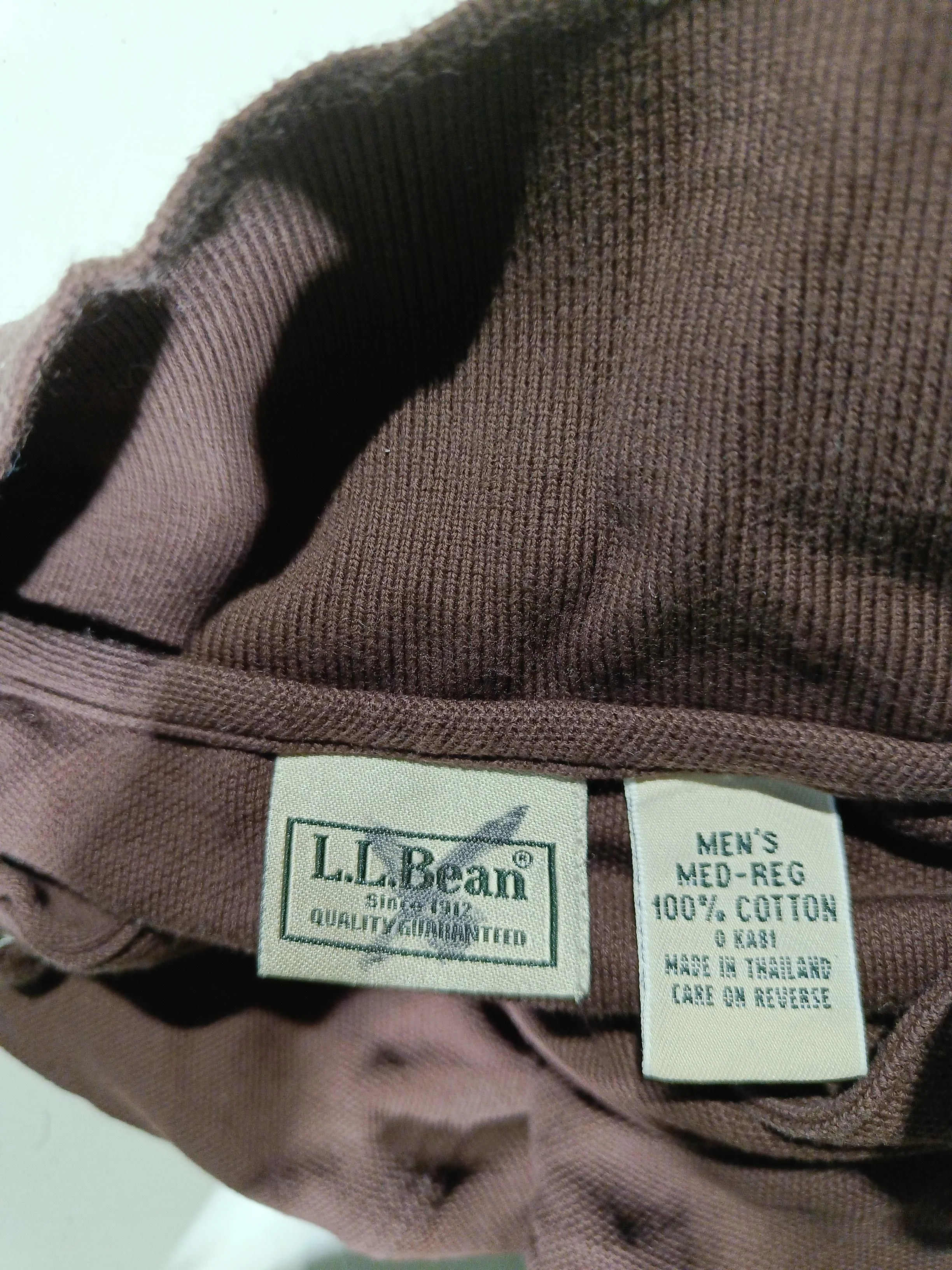L.L. Bean Men's Polo M Brown 100% Cotton Basic - Image 6