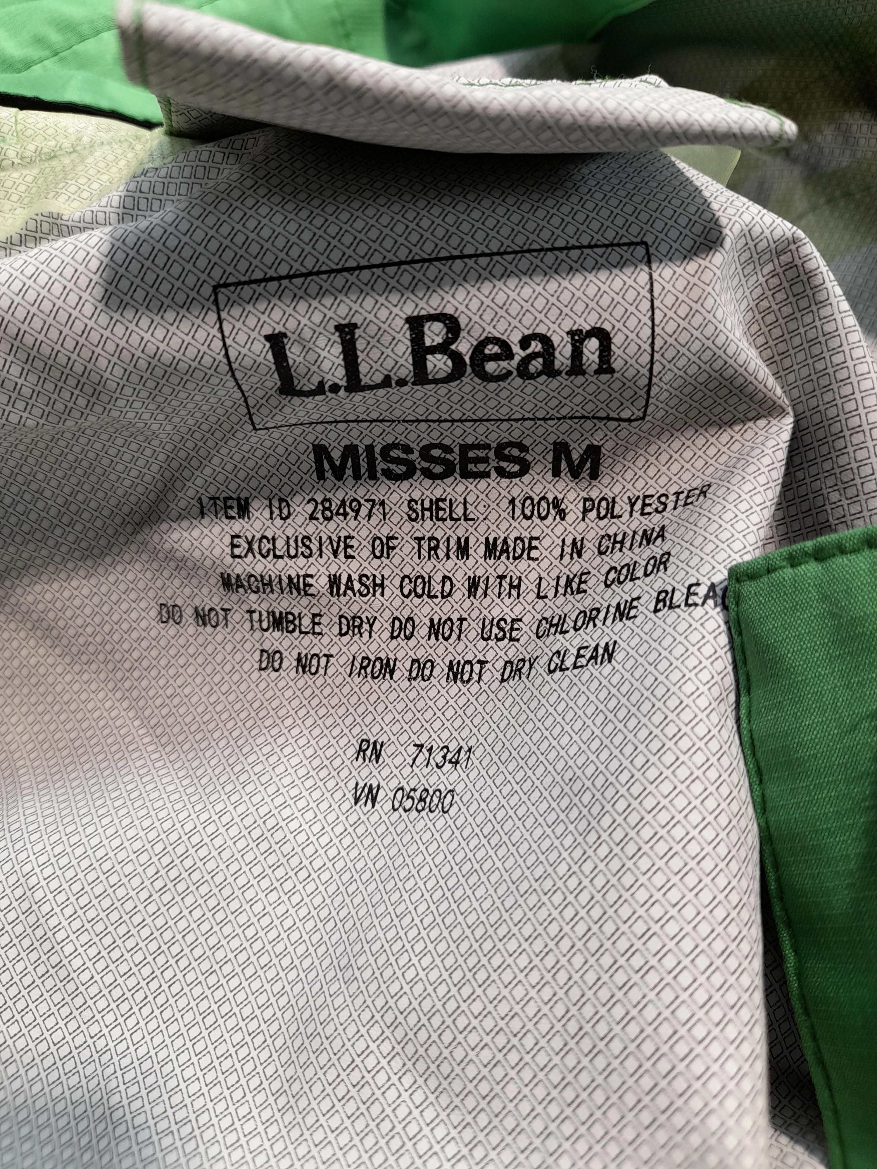 L.L. Bean Rain Coat jacket green - Image 5