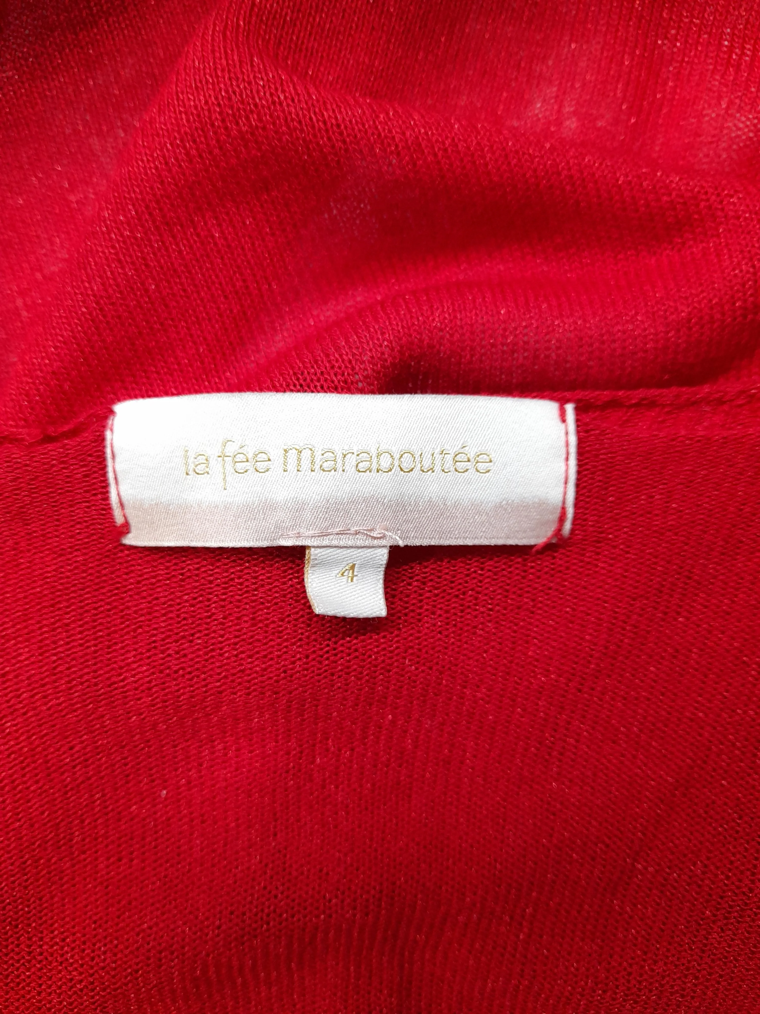 La Fee Maraboutee Women's Cardigan UK 8 Red 100% Other V-Neck Cardigan - Image 5