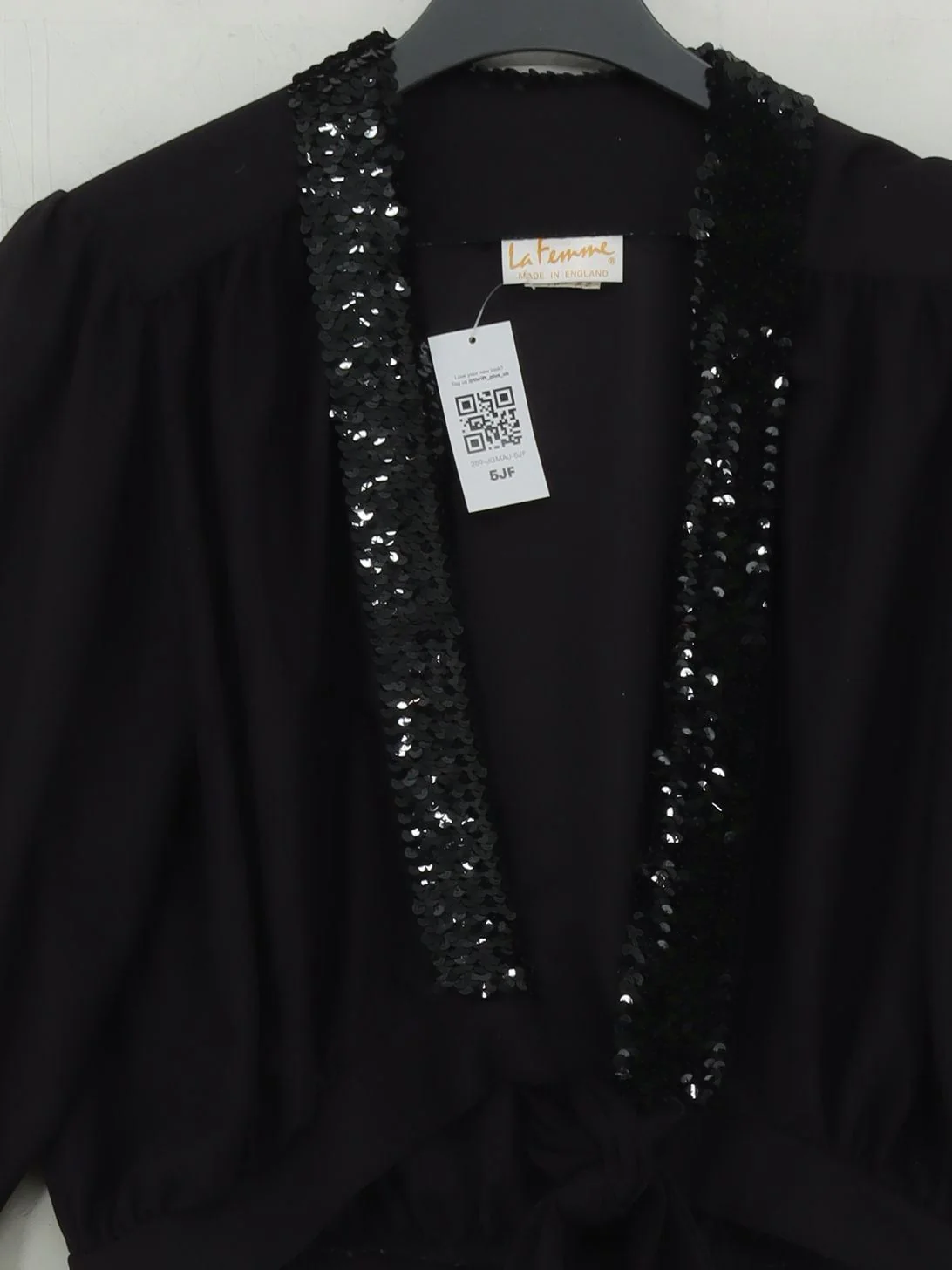 La Femme Women's Top XXS Black 100% Polyester Long Sleeve Collared Basic - Image 3