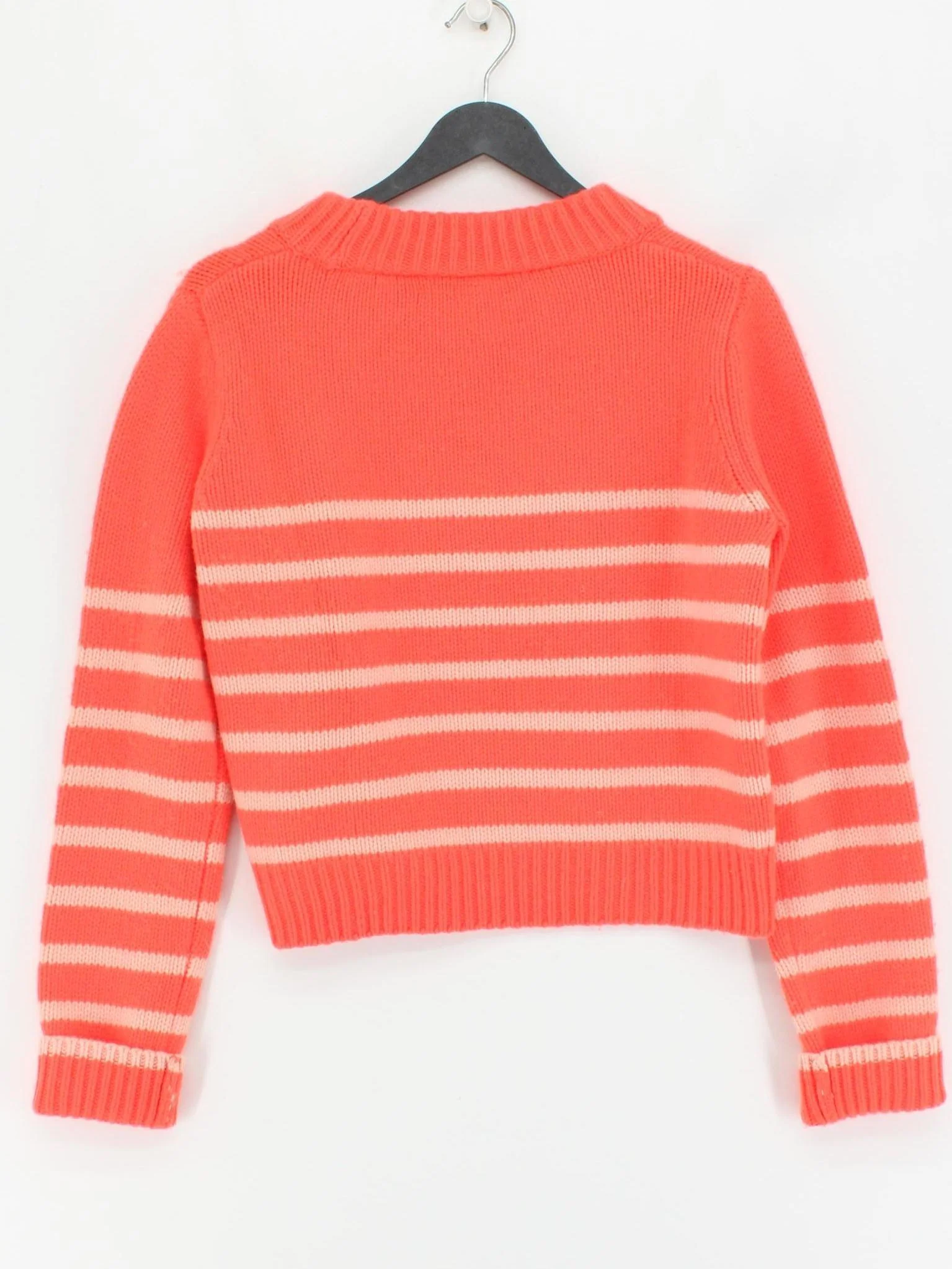La Ligne Women's Jumper M Pink Striped Wool with Cashmere Crew Neck Pullover - Image 2