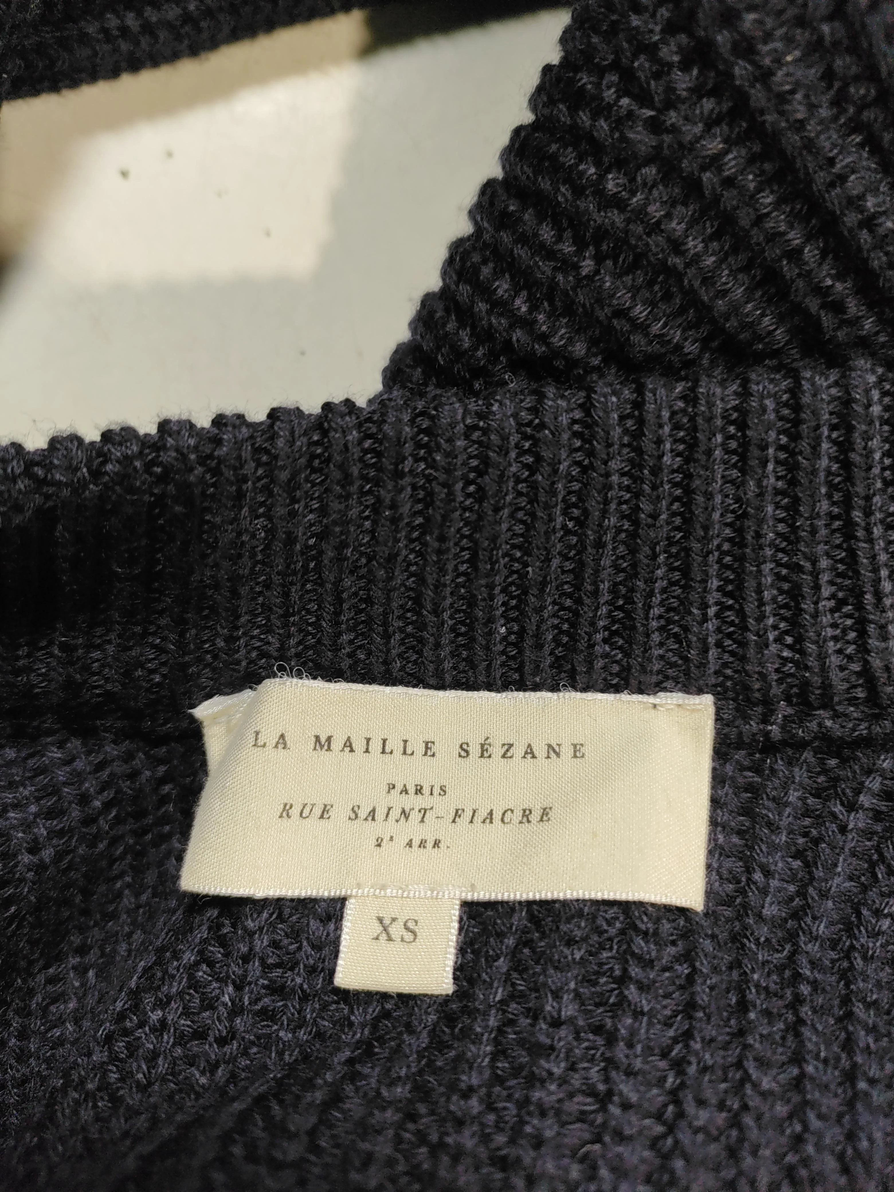 La Maille Sezane Women's Cardigan XS Black Cotton with Wool, Polyamide Cardigan - Image 5