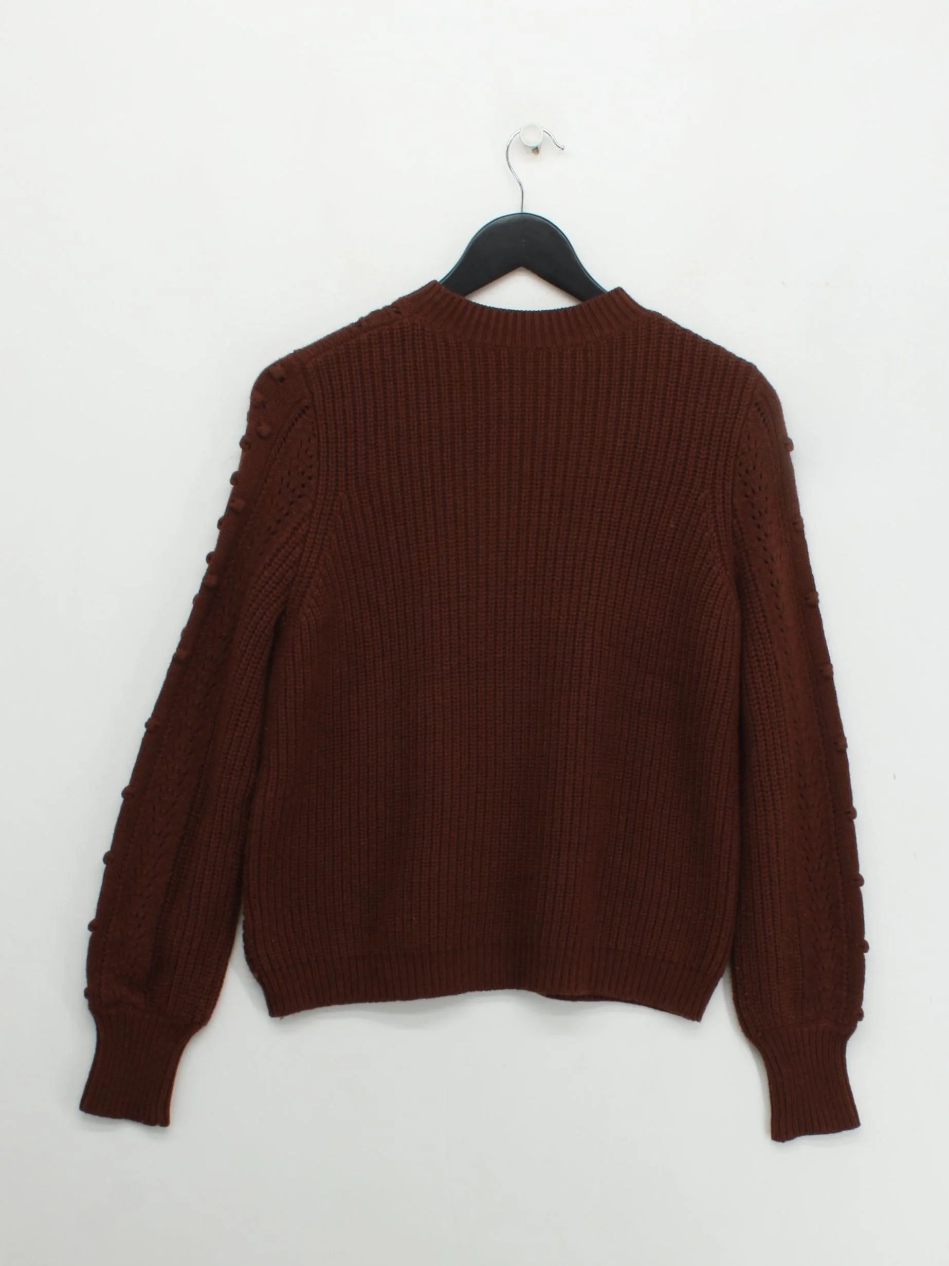 La Maille Sezane Women's Jumper XS Brown Wool with Polyamide Crew Neck Pullover - Image 2