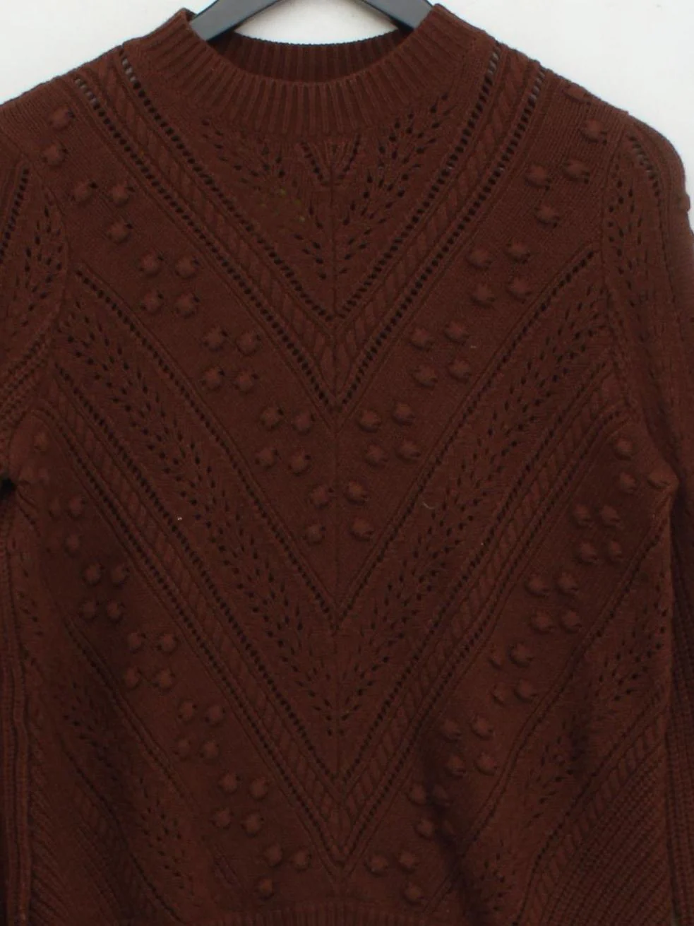La Maille Sezane Women's Jumper XS Brown Wool with Polyamide Crew Neck Pullover - Image 3