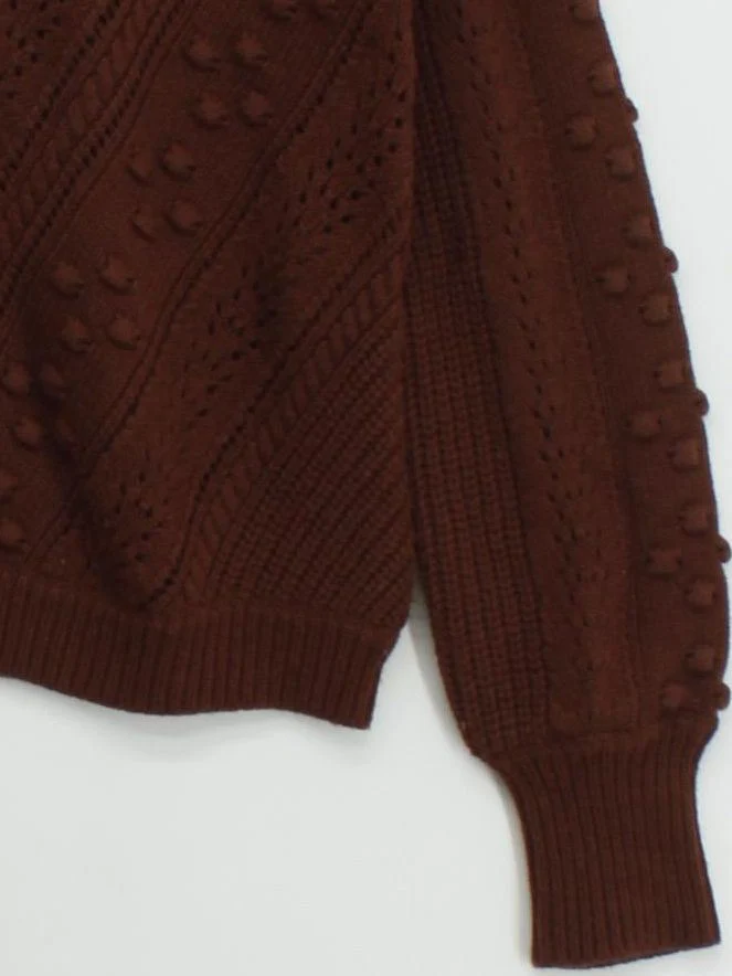 La Maille Sezane Women's Jumper XS Brown Wool with Polyamide Crew Neck Pullover - Image 4